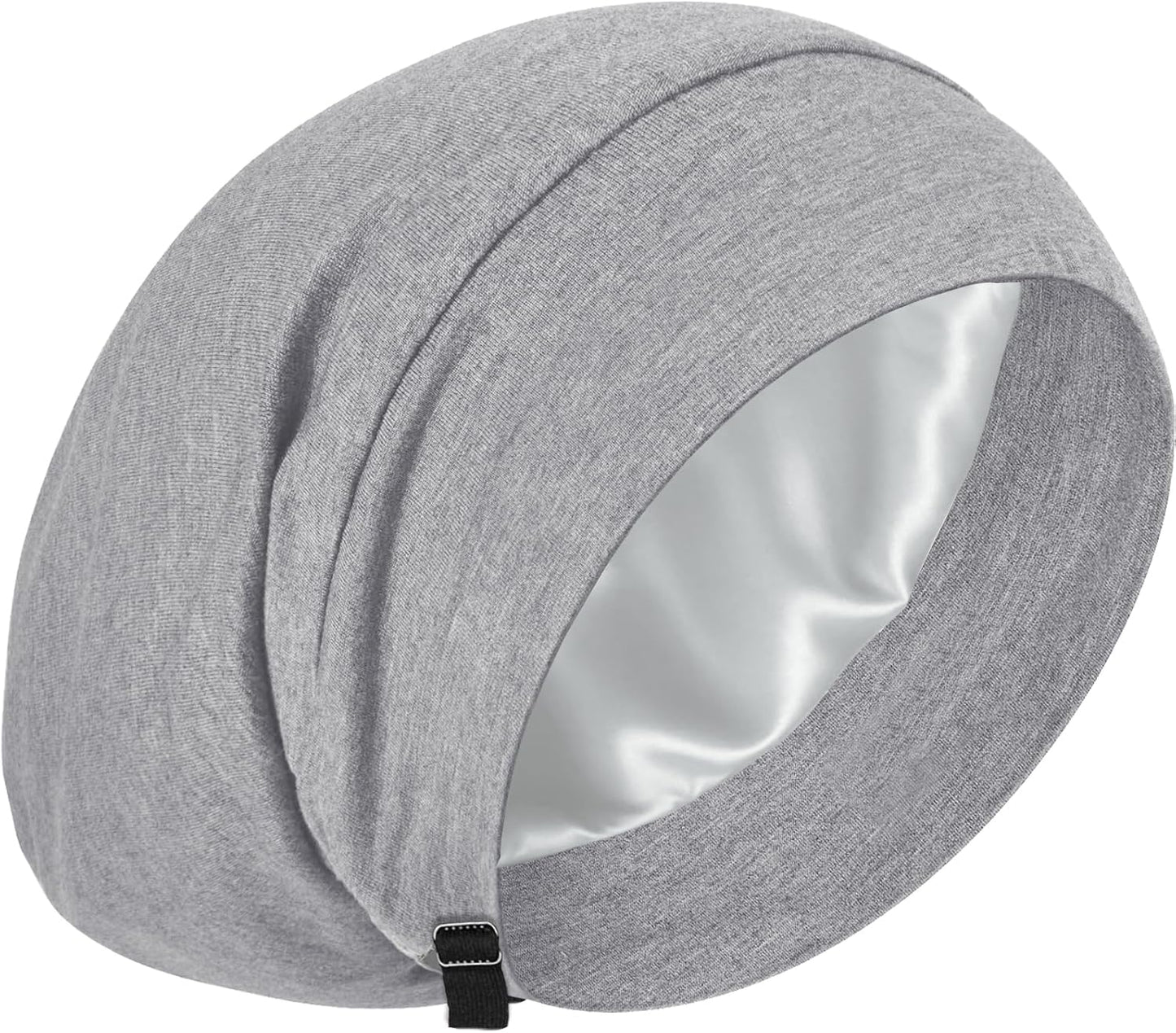 100% Mulberry Silk Bonnet for Sleeping | Real Silk Lined Cap for Curly Hair - Black