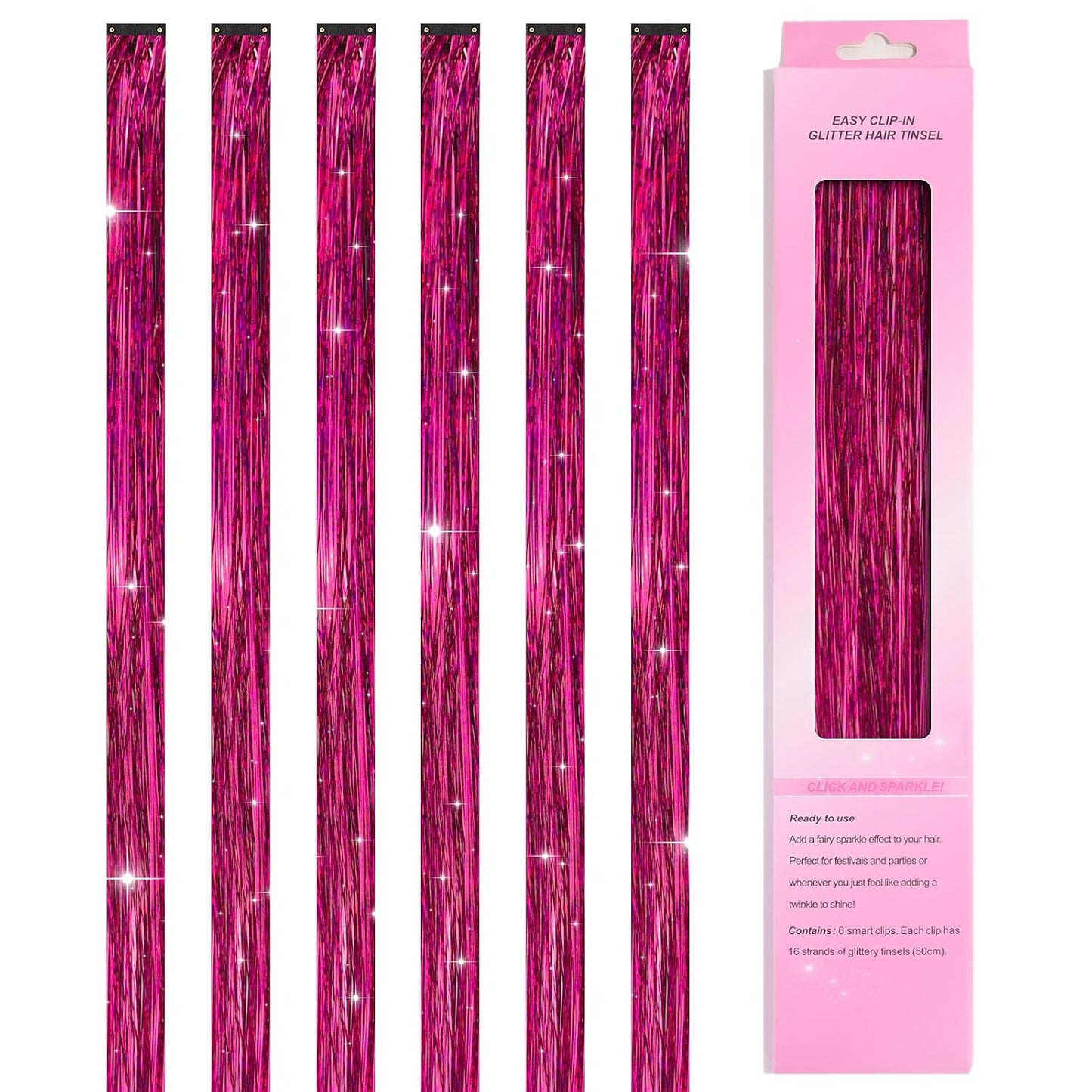 12 Colors Hair Tinsel Kit - 48 Inch Heat Resistant Hair Extensions | 3600 Strands Sparkling Glitter for Festivals & Parties