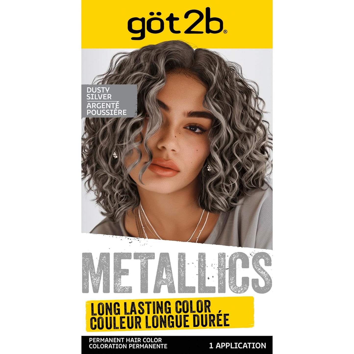 Got2b Metallics Permanent Hair Color - M72 Dusty Silver | Vibrant, Long-Lasting Shade