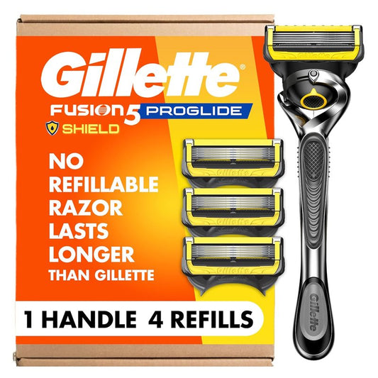 Gillette ProGlide Shield Men's Razor - 5-Blade Precision Trimmer with 4 Refills | Smooth Shave
