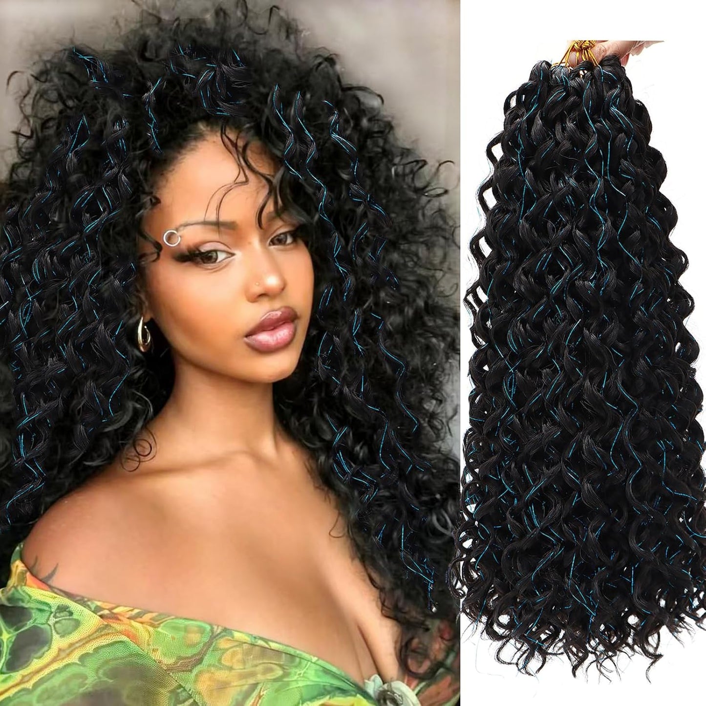 Water Wave Crochet Hair Extensions - Blonde Synthetic Bohemian Braids | 14 Inch Deep Wave (27#)