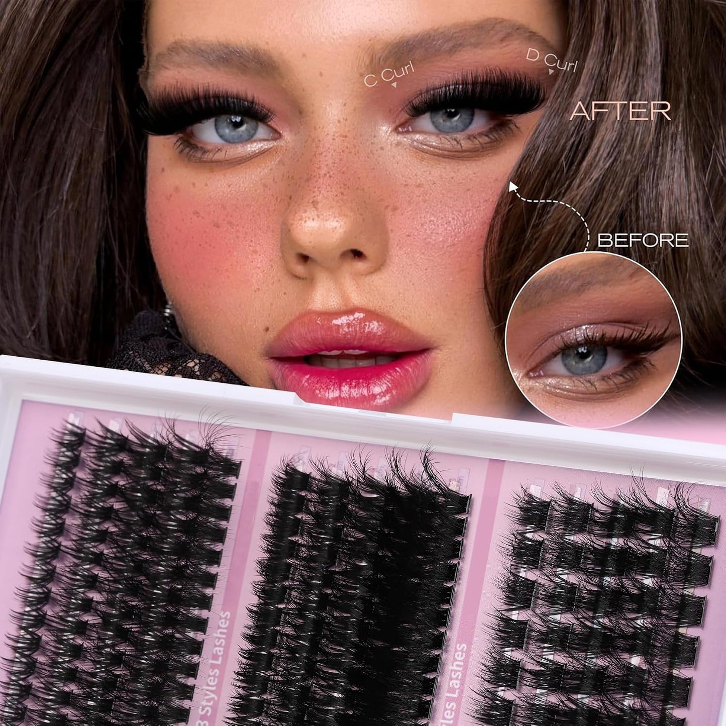 Lash Clusters Kit - 770 Pcs Faux Mink Volume Extensions | 5 Styles for DIY Home Use