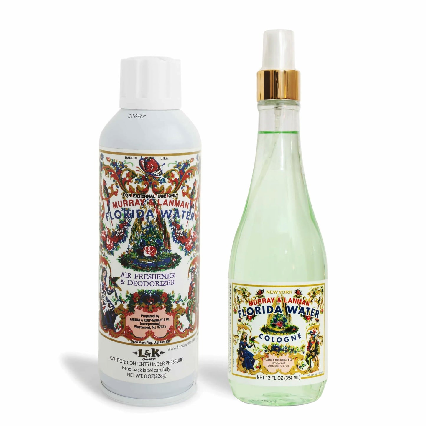 Florida Water Murray & Lanman Cologne Spray 12 oz Bundle Spray 8 oz – Air Freshener & Deodorizer (2 Items)