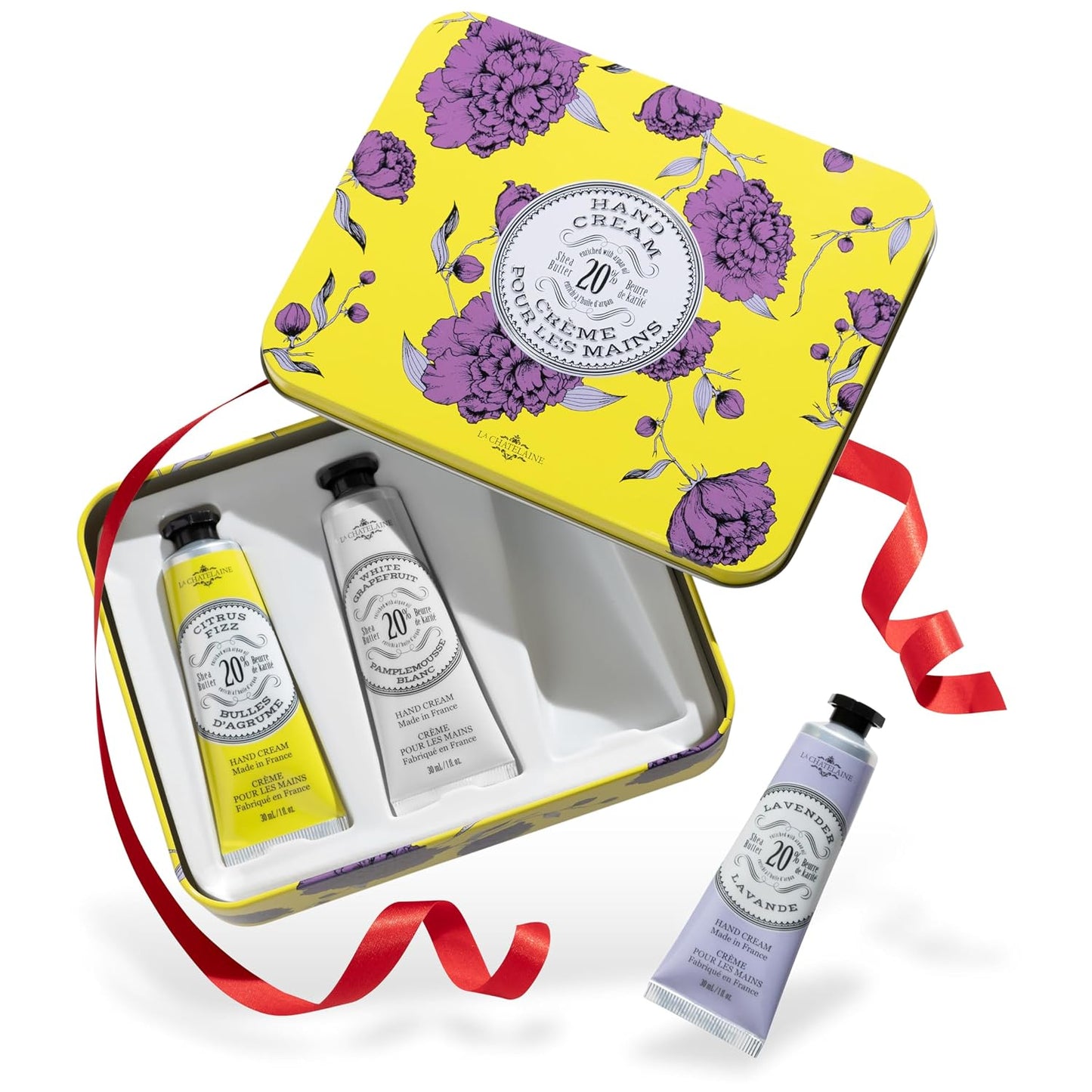 La Chatelaine 20% Shea Butter Hand Cream - Nourishing Travel Size Gift Set for Women | Coconut Milk & Lychee Cranberry