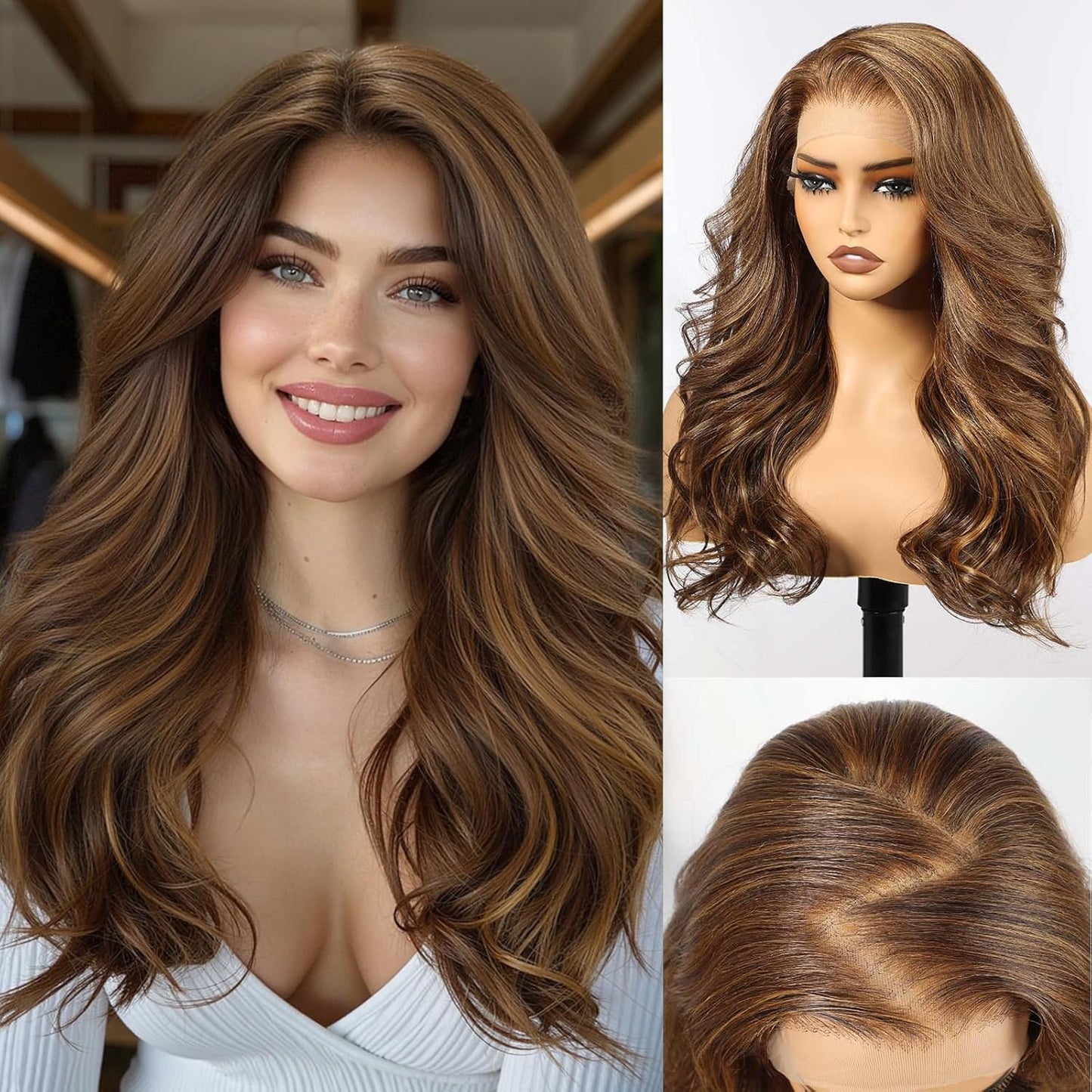 HAIRCUBE 13X4 HD Ombre Blonde Synthetic Lace Front Wig - Glueless Curly Design for Natural-Looking Hair