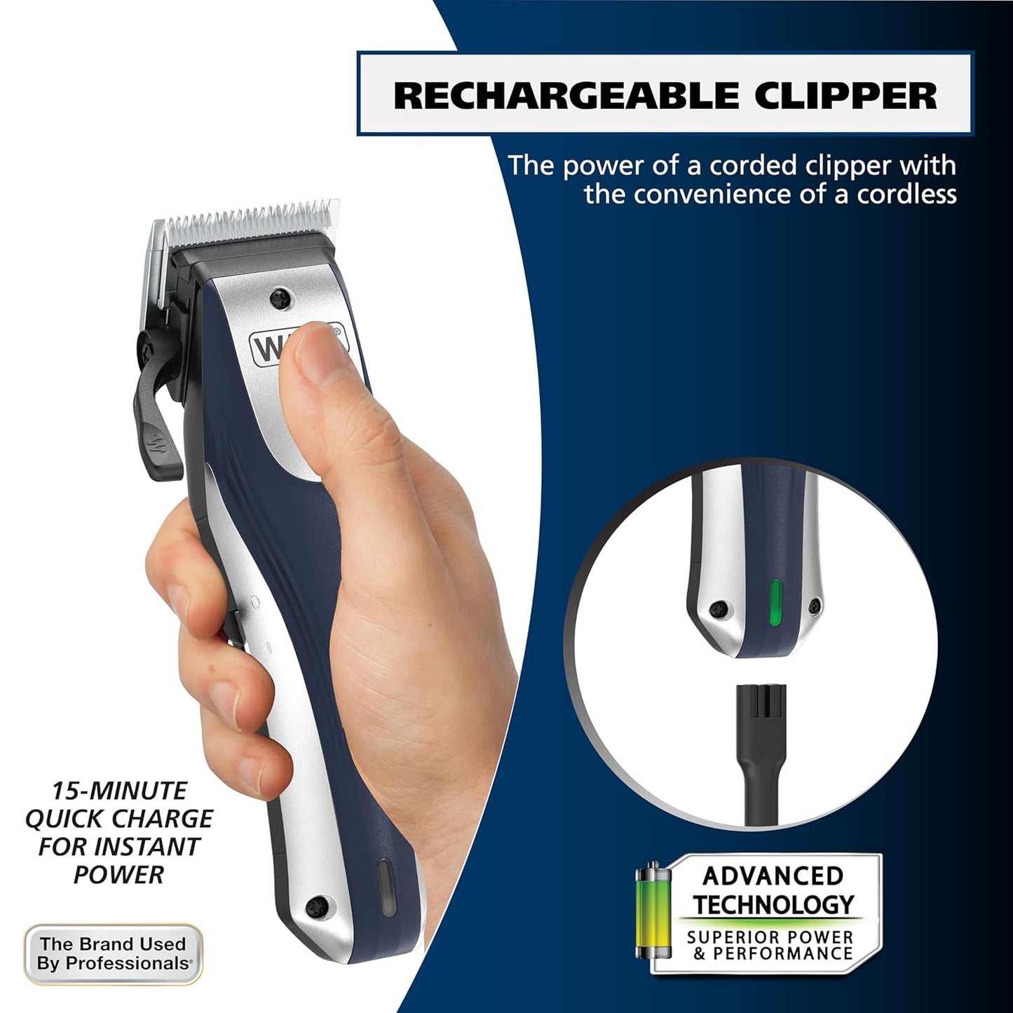 Wahl Lithium Ion Pro Hair Clippers - Cordless Rechargeable for Men, Women & Kids | Smart Charge Technology