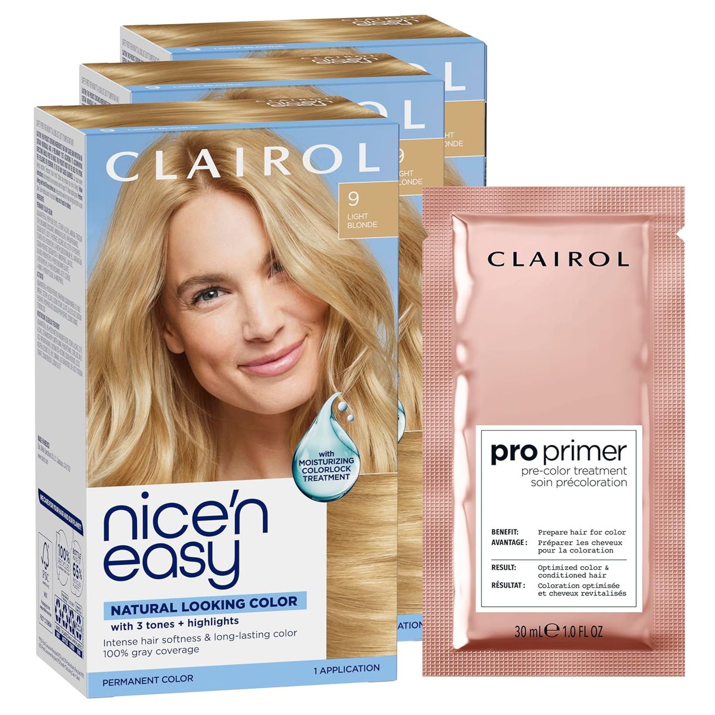 Clairol Nice'n Easy Permanent Hair Dye - Blackest Black | 100% Gray Coverage & Long-Lasting Shine | Single Pack