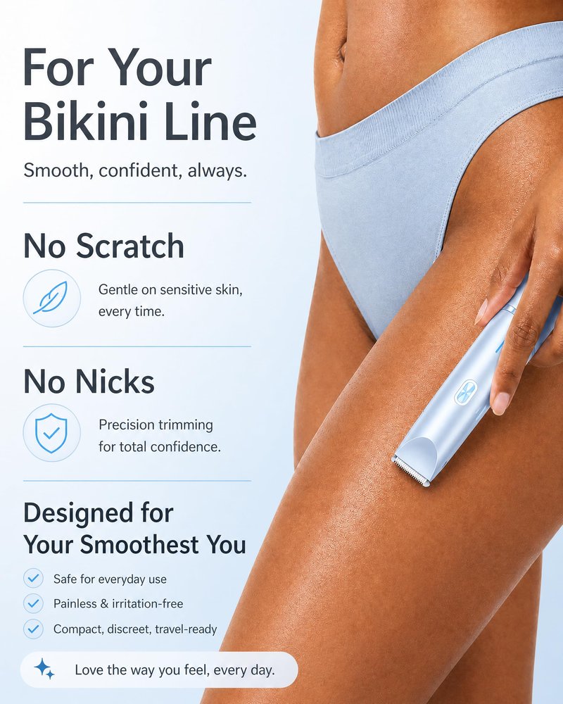 AiooTisu 2-in-1 Bikini Trimmer for Women - Dual Head Electric Shaver with Foil & Rotary Heads, Rechargeable & Waterproof, for Body, Bikini Line, Face, Legs & Underarms