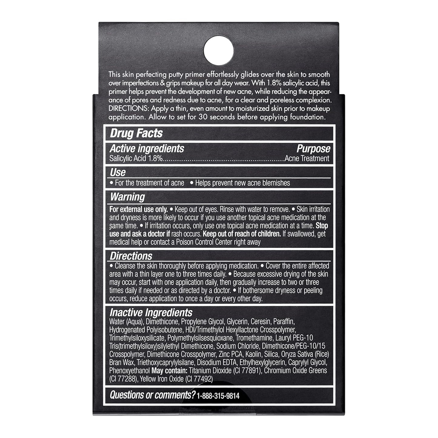 e.l.f. Acne Fighting Putty Primer - 1.8% Salicylic Acid for Breakouts & Redness | 0.74 Oz (21g)