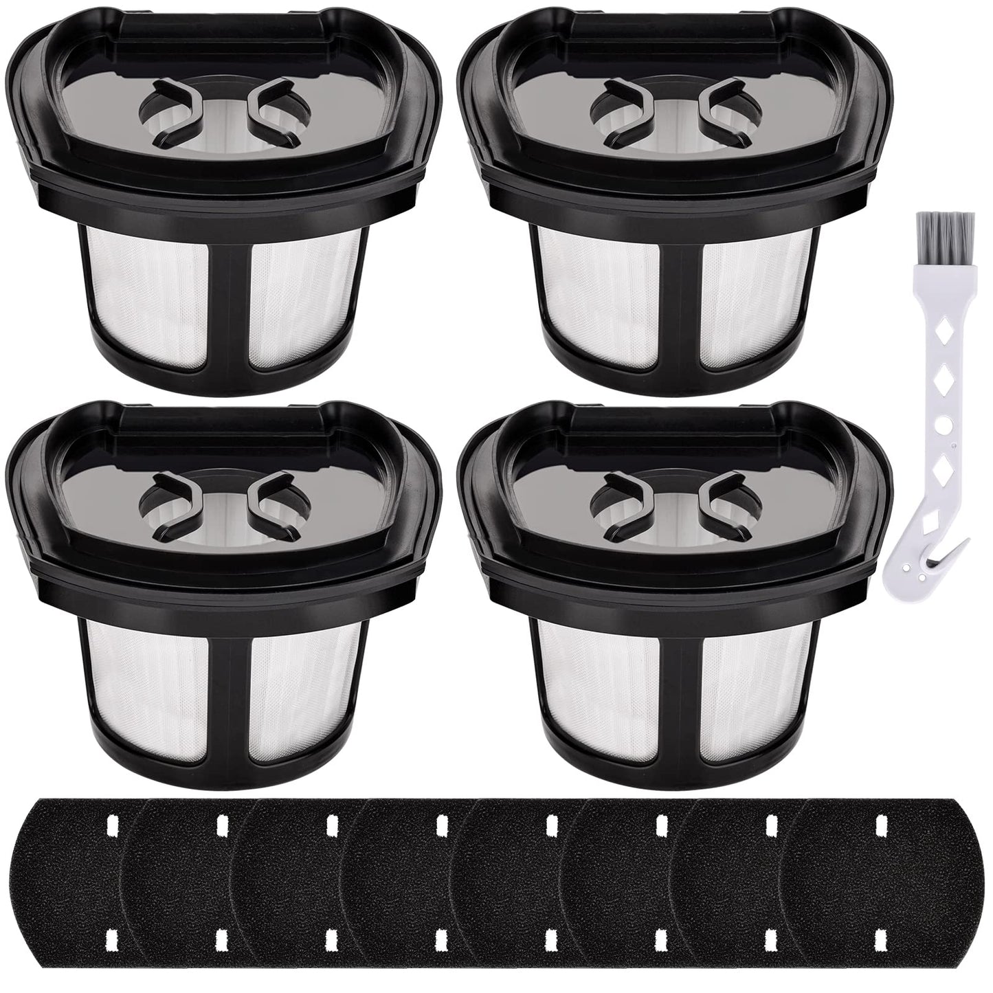 4 Pack 2390A Filter Replacement for Bissell Pet Hair Eraser Filter Hand Model 2390 2389 23903 2284W 2579 Handheld Vacuum, Compare to Parts # 1614212 1614203 1614204, 4 Mesh Filters 8 Foam Filters