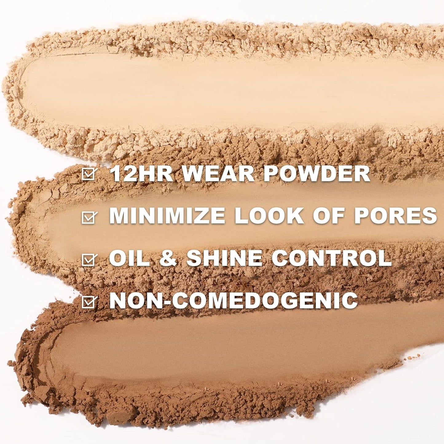 FOCALLURE Flawless Pressed Powder - Control Shine & Smooth Complexion | Long-Lasting Matte Finish, Nude Compact