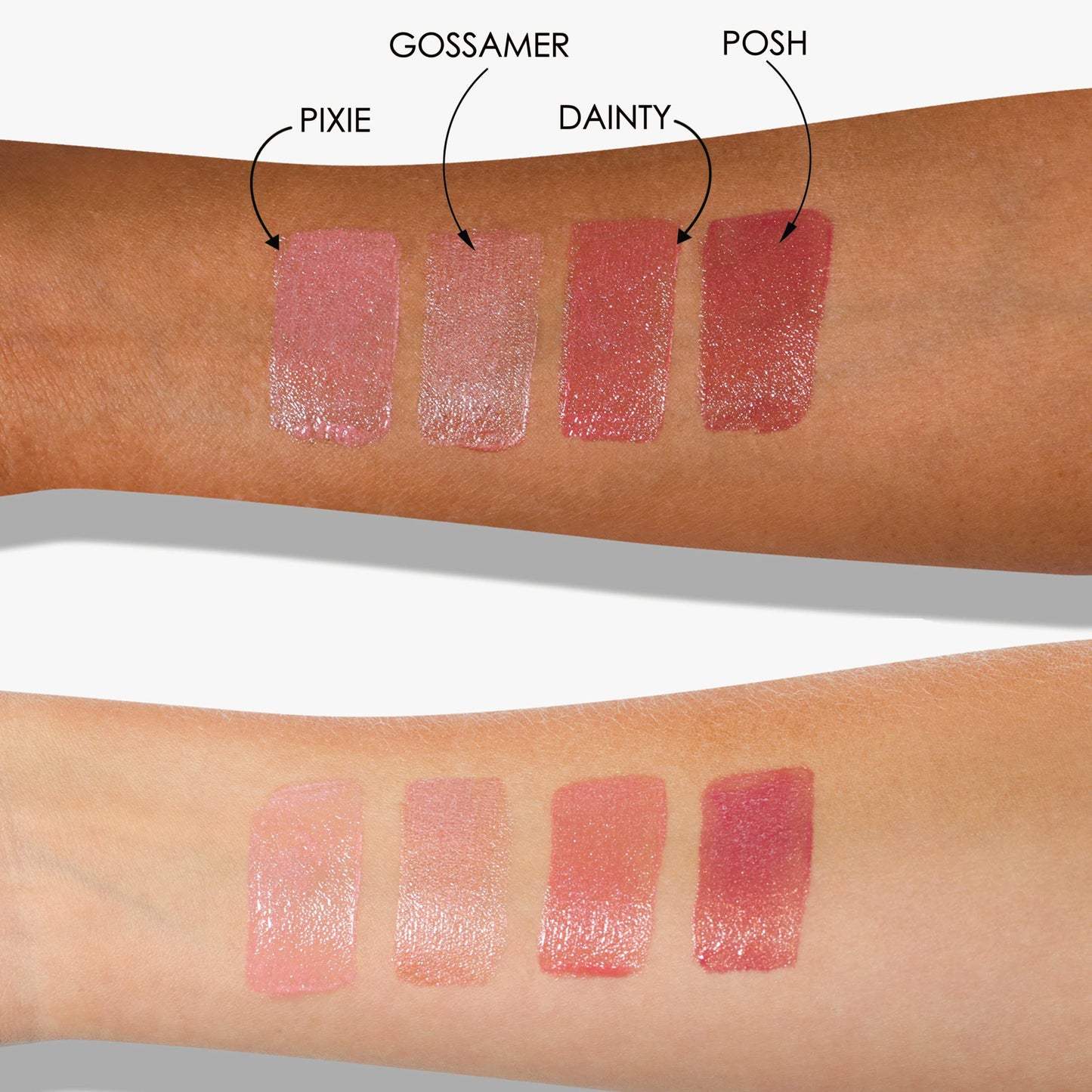 LONDONTOWN Gossamer, Peachy Beige, Plush Shine Lip Gloss Tube, Deep Hydrating High Shine Sheer Tint Non-Sticky Conditioning Balm