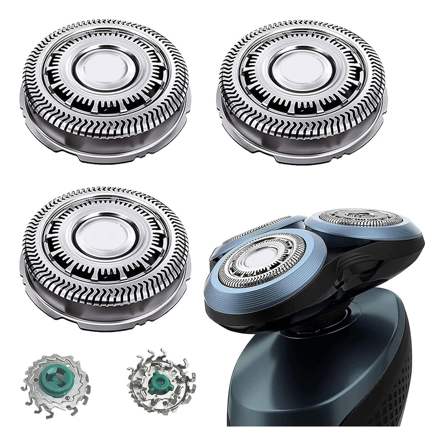 Gleway SH60 Replacement Head Blades Series 6000 Compatible with Philips 6000 Series Electric Shaver Razors Replacement Blades for Series 6000 Shaver Cleaning Brush for S6880/81 S6810/82 S6850/85