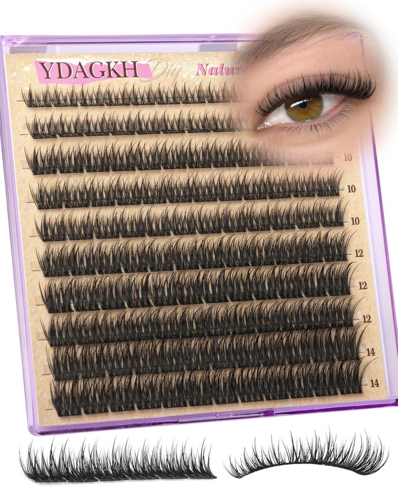 Natural Cluster Eyelashes - Short Lash Clusters 8-14mm | Ultra-Thin Band, DIY Silk Mink Extensions