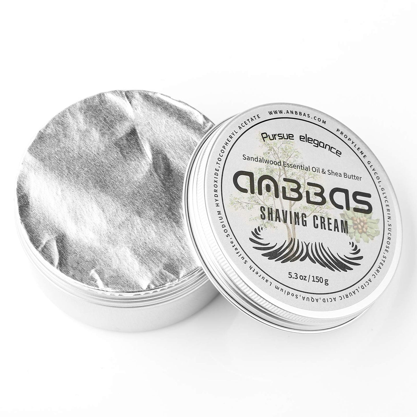 Anbbas 150g Shaving Cream Body Cream for Men Women Wet Shave Latheing,Sensitive Skin,Sandalwood Shea Nut Essential Oil