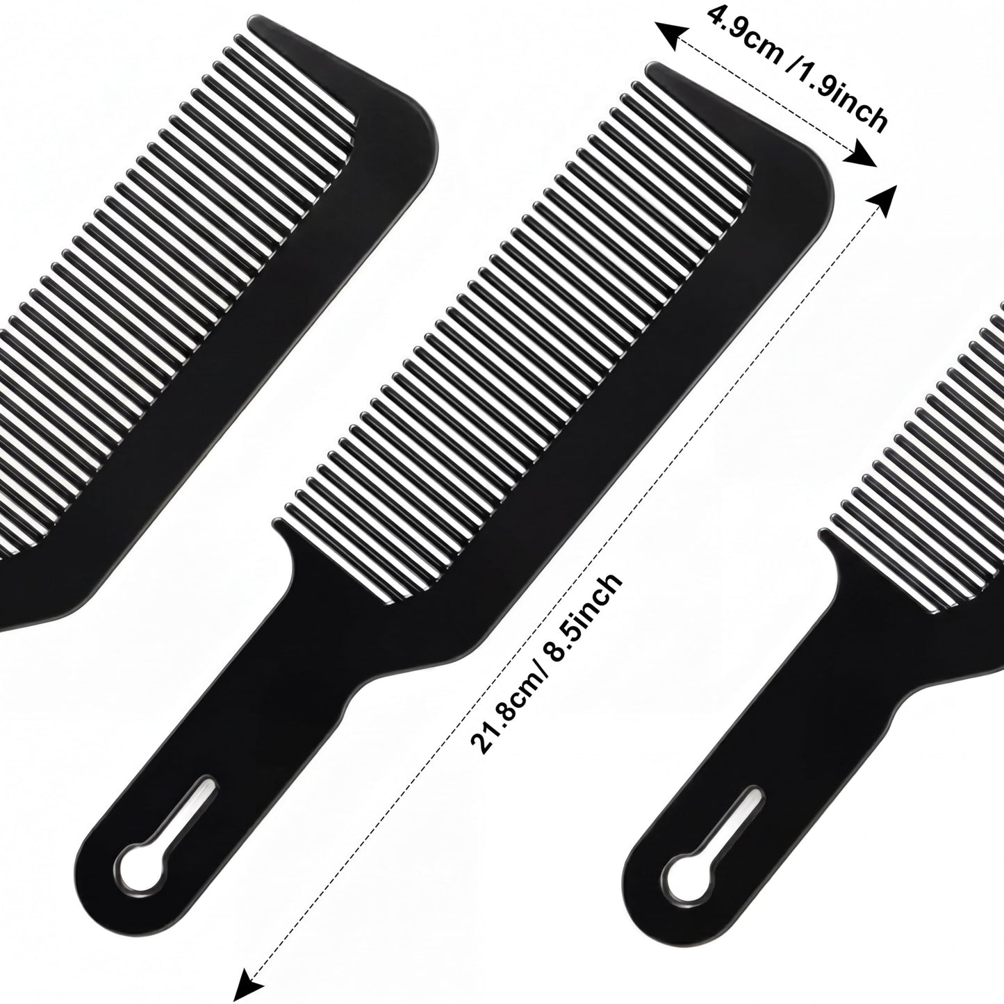 Boao 50 Pack Hair Cutting Combs, 9 Inch Blending Barber Clipper Flat Top Combs for Clipper Cut Flattops, Plastic Heat Resistant Anti-Static Hairdressing Tool (Black)