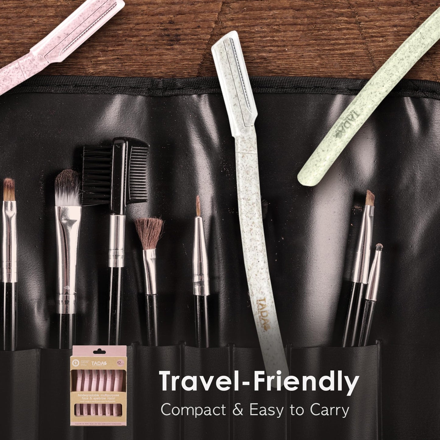 TADA Natural Beauty Biodegradable Dermaplaning Tool 12pk, Face Eyebrow Face Razors, Face Shaver & Exfoliating (Green)
