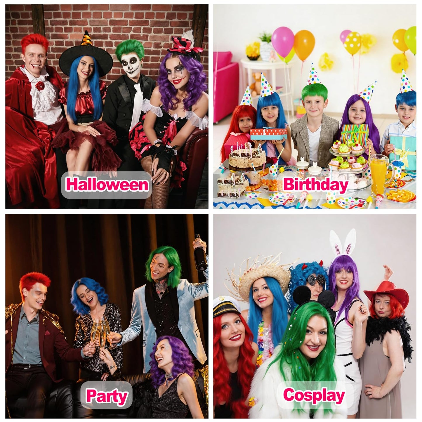Temporary Hair Color Spray - Washable & Quick Drying for Kids, Women, Men | 4 Colors Available (Red, Blue, Purple, Green)