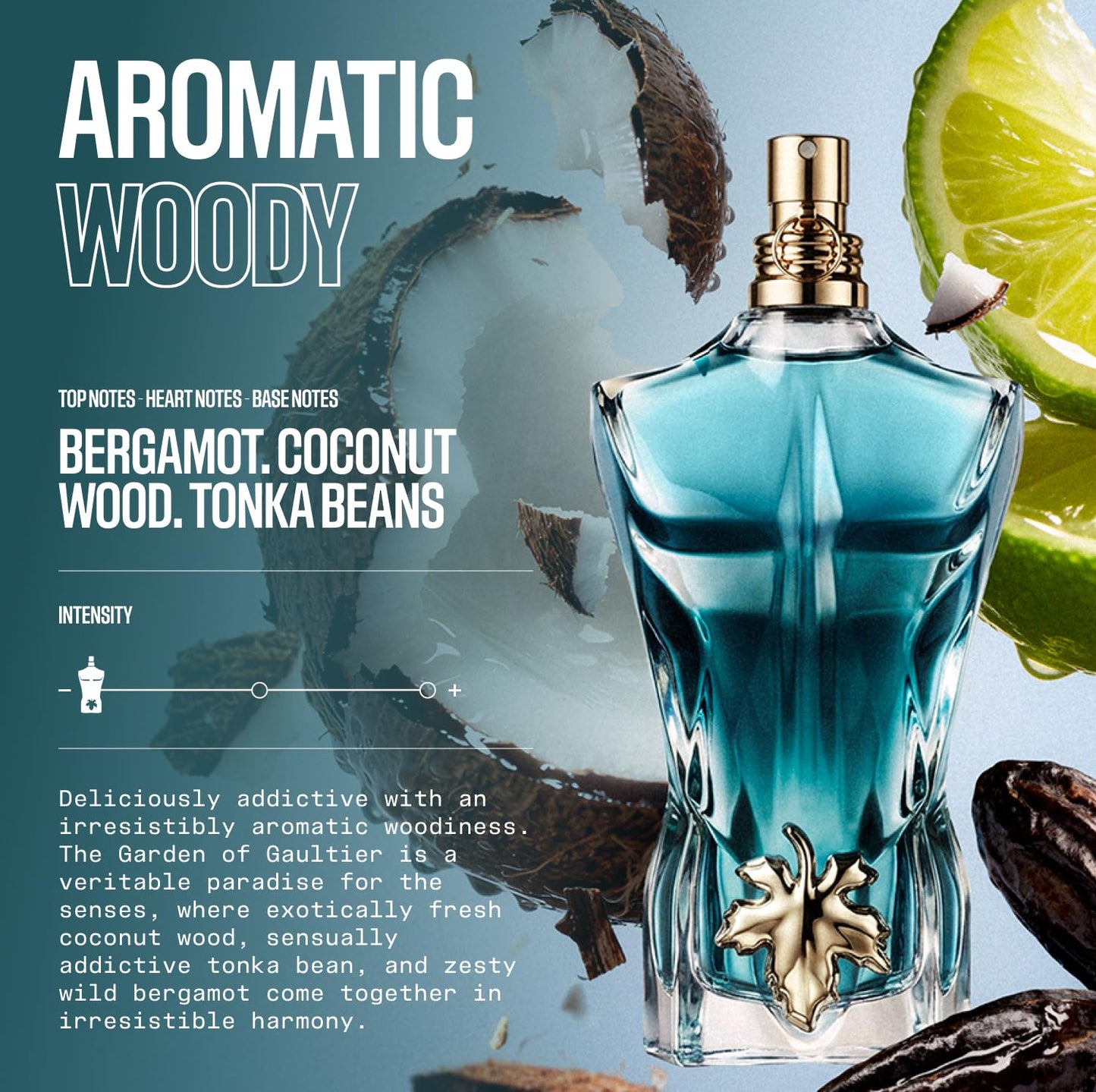 Jean Paul Gaultier Le Beau Eau de Toilette for Men - Addictive Woody Cologne with Bergamot & Coconut | 4.2 oz Spray