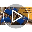 84" Disposable Plastic Tablecloths - 8 Pack Yellow Checkered Round Covers for Parties