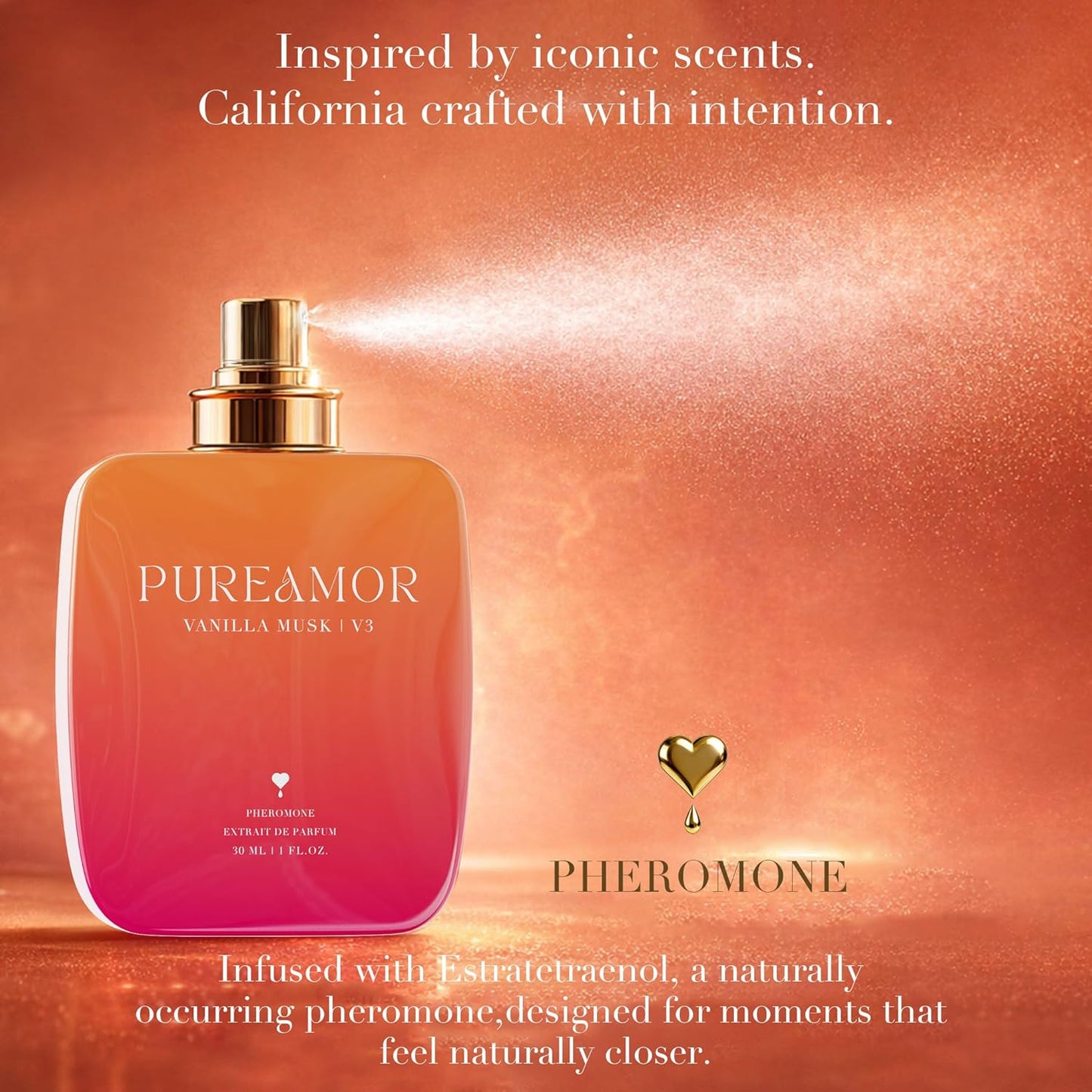 Pheromone Perfume for Women - Vanilla Musk Extrait de Parfum | Long-Lasting 30% Concentration, 1.0 oz / 30 ml