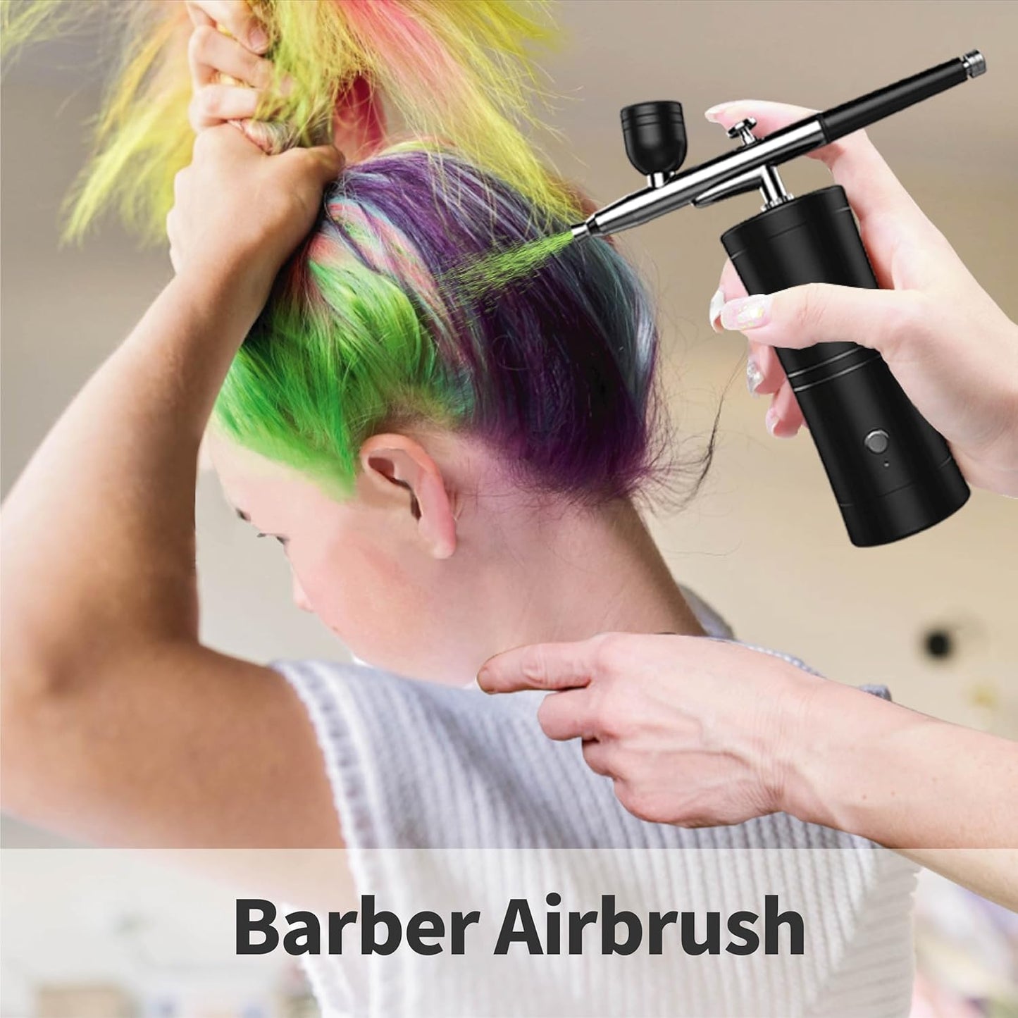Portable Cordless Nail Art Airbrush Kit - Wireless Professional Cleaning Tools for Artists | Black