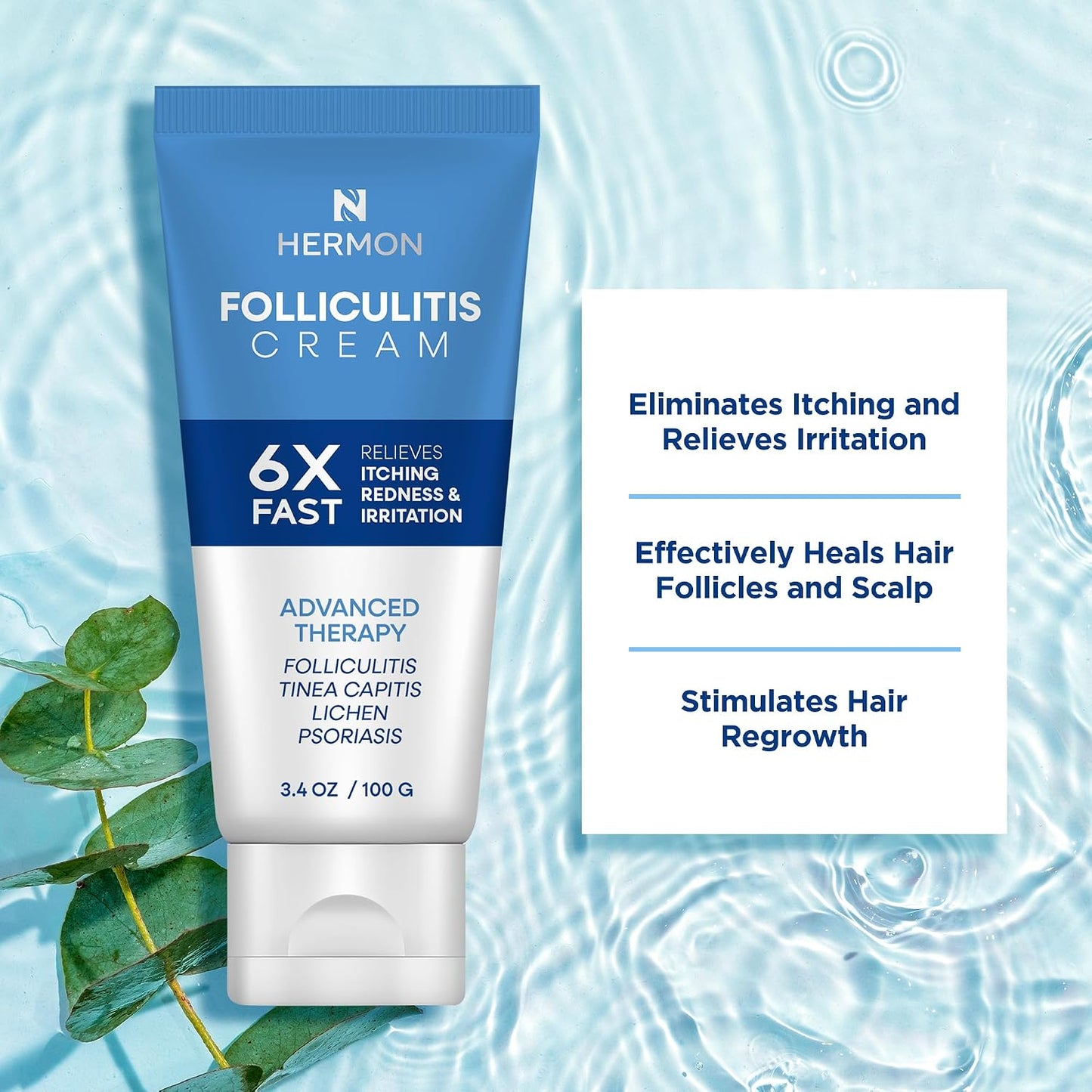 Folliculitis Cream - Effective Treatment for Scalp, Face & Body | 2-Pack
