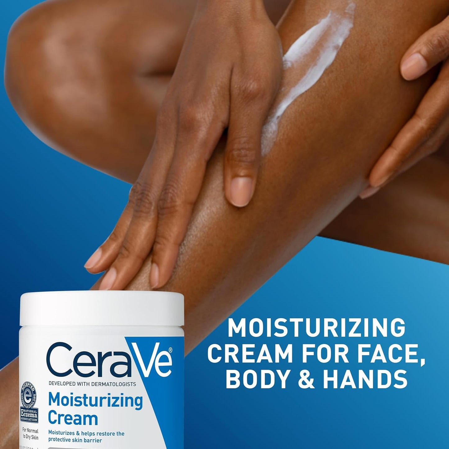 CeraVe Moisturizing Cream - Hydrating Body & Face Moisturizer with Hyaluronic Acid | 19 Ounce, Oil-Free, Fragrance-Free
