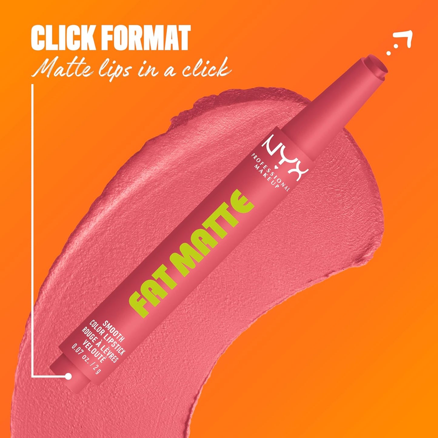 NYX Fat Matte Lipstick - Pigmented, Smoothing & Non-Drying Lip Crayon | Long-Lasting Vegan Makeup - Pink Puff (Cool Pink)