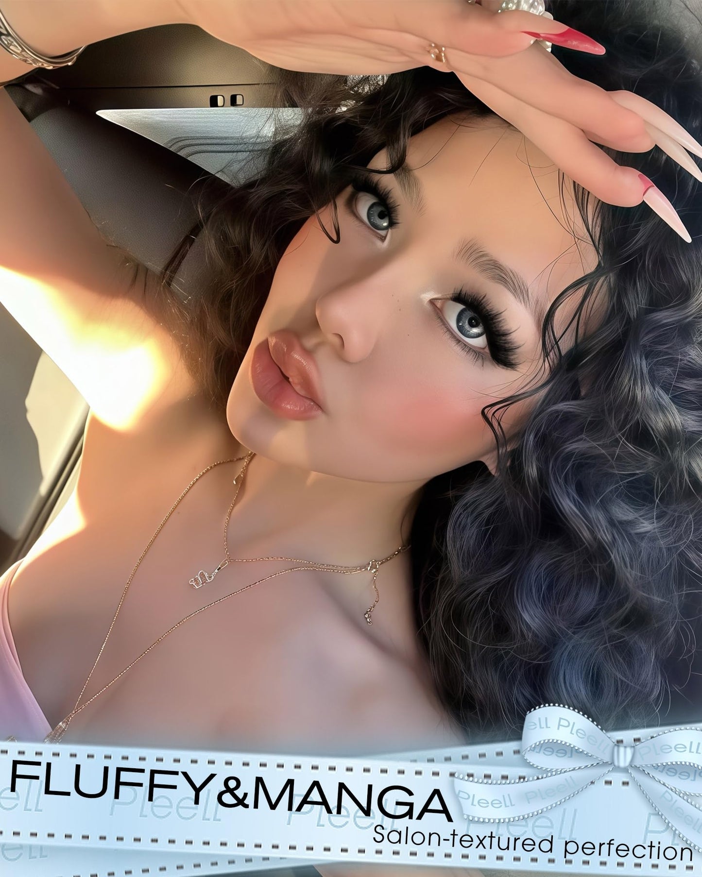 Pleell Fluffy Lash Clusters Wispy Eyelash Clusters With Spikes 10-18mm D curly Cluster Eyelash Extensions Fairy Individual Lashes Natural Volume Cluster Lashes Manga Lashes Clusters