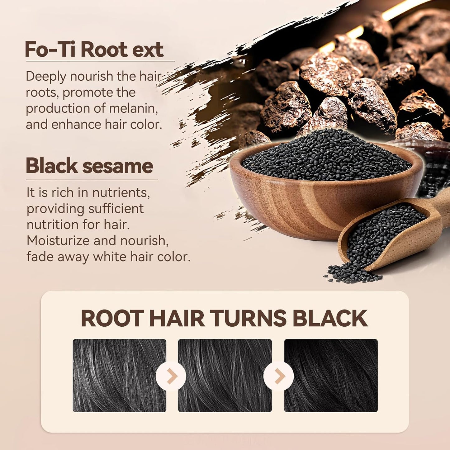 Hair Color Stick - Portable Touch-Up Dye for Gray Coverage | Comb Applicator, Black