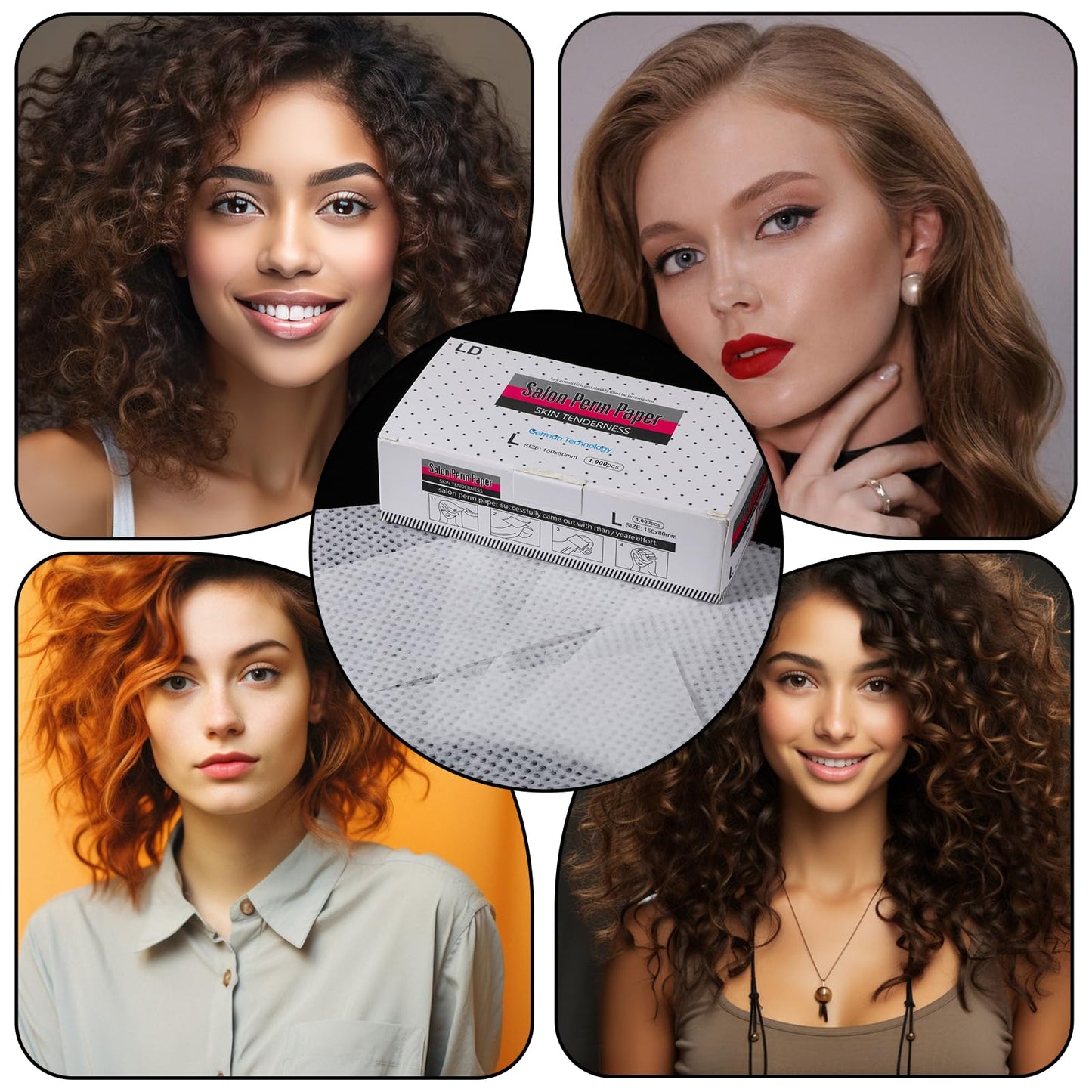 1000 Pcs Breathable Hair Perms Paper End Papers for Hair Perm Disposable Salon Perm Paper High Temperature Resistant Curling Papers for Cold Hot Perms Styling Tools