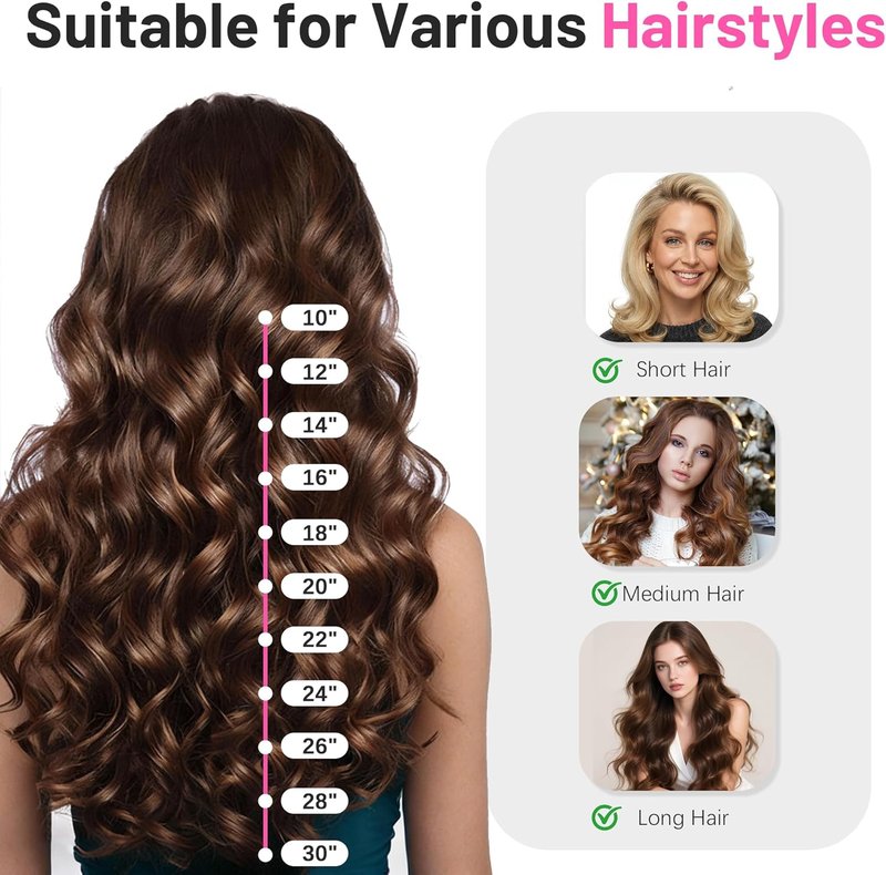 Travel Curling Iron - 1 Inch Dual Voltage Ceramic Barrel | Compact Design for Short Hair, 5 Temp Settings