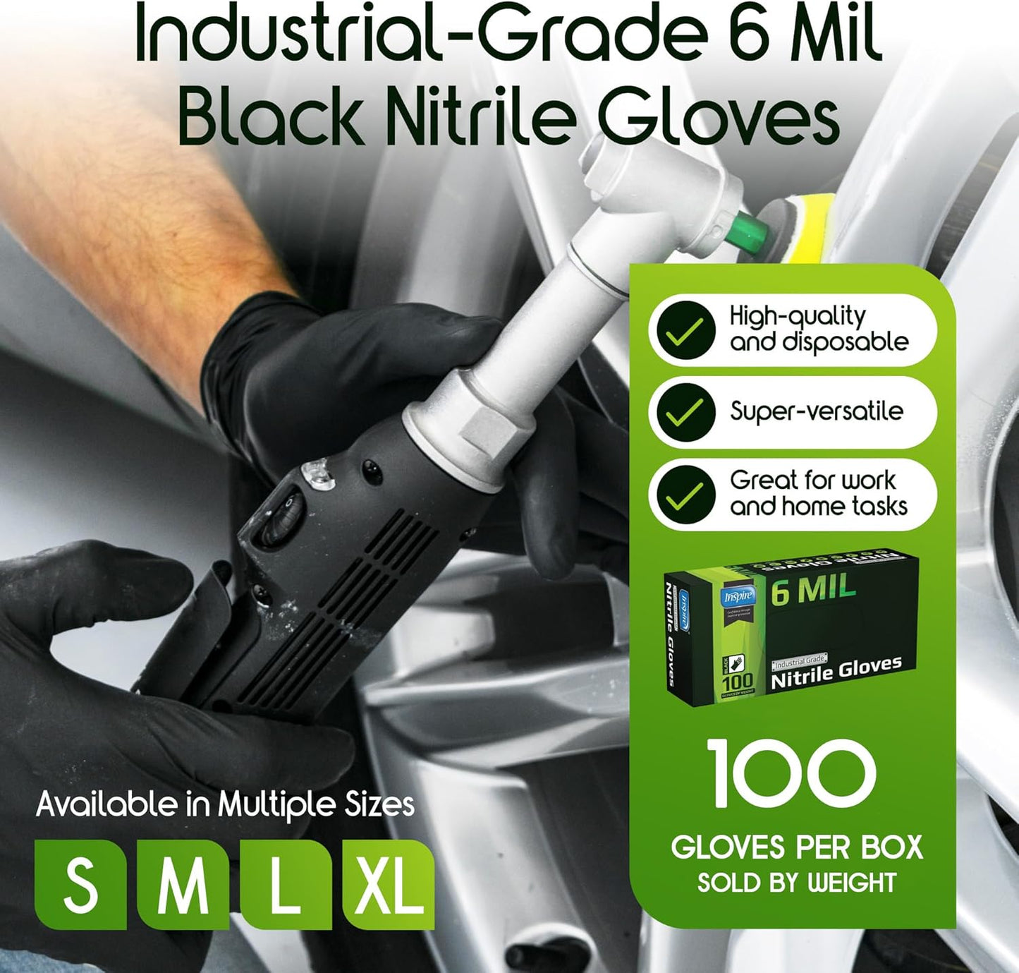 Heavy Duty Black Nitrile Gloves - 6 Mil Chemical Resistant | Disposable Medical & Cleaning Use