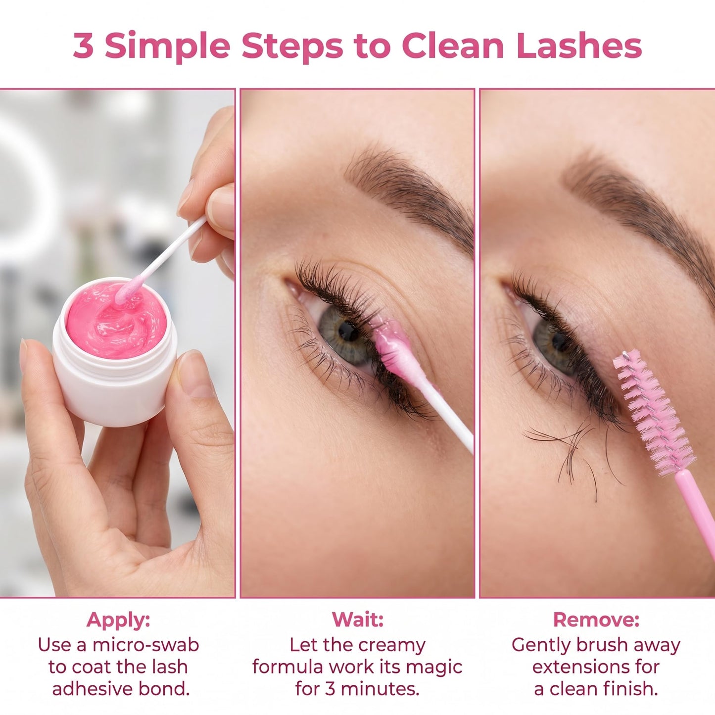 Strawberry Eyelash Glue Remover Cream, 15g Gentle & Low Irritation Lash Extension Remover for Sensitive Eyes, Professional or Salon Use, Safe Adhesive Removal for Natural and Extended Lashes