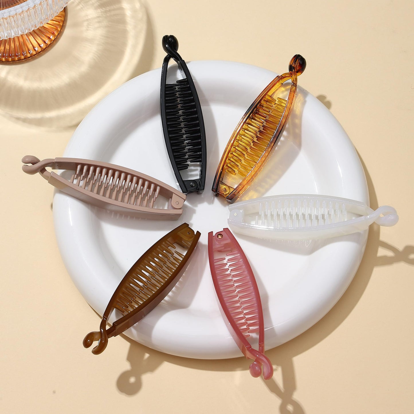 6 Pack Small Banana Hair Clips for Women Non Slip Ponytail Banana Clip for Thin Fine Hair