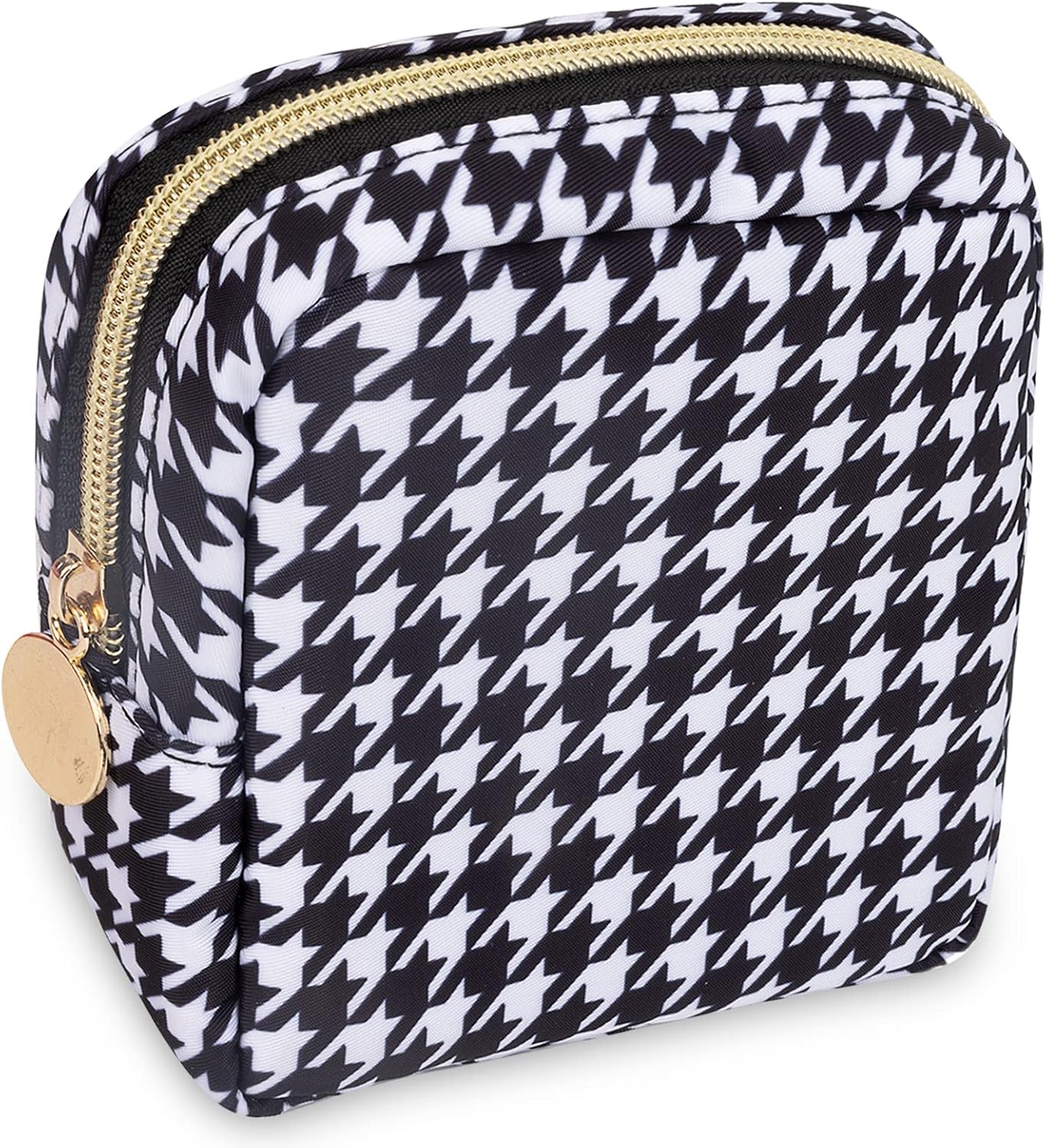 Floral Makeup Bag - Cute Pink Nylon Zipper Pouch for Travel | Waterproof Cosmetic Organizer for Women