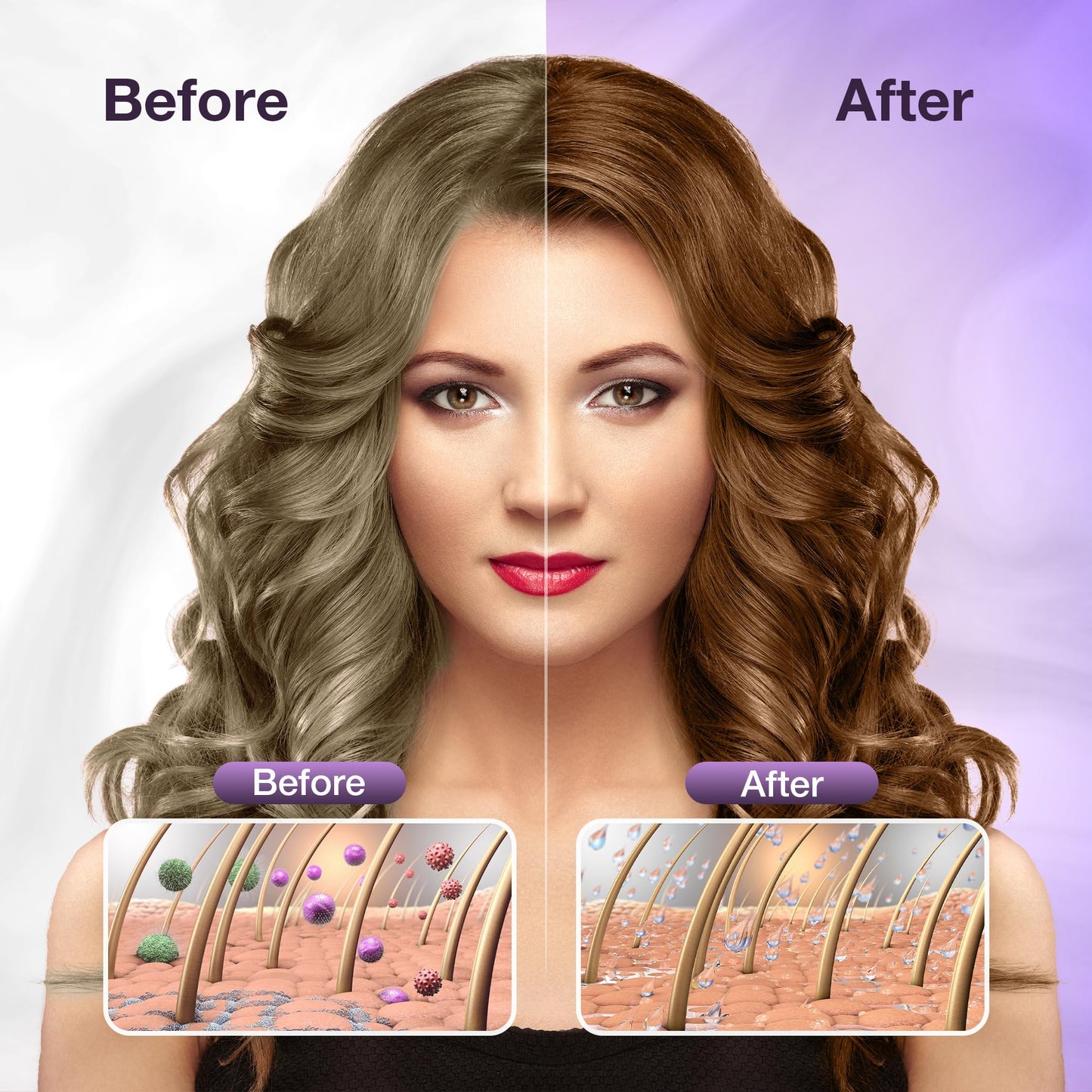 leorx Hair Dye shampoo 3 In 1, Dark Wine Red Instant Herbal Hair Color Shampoo Cover Gray Hair For Women&Men - Color Your Hair with Ease - Tintes Para El Cabello Profesional