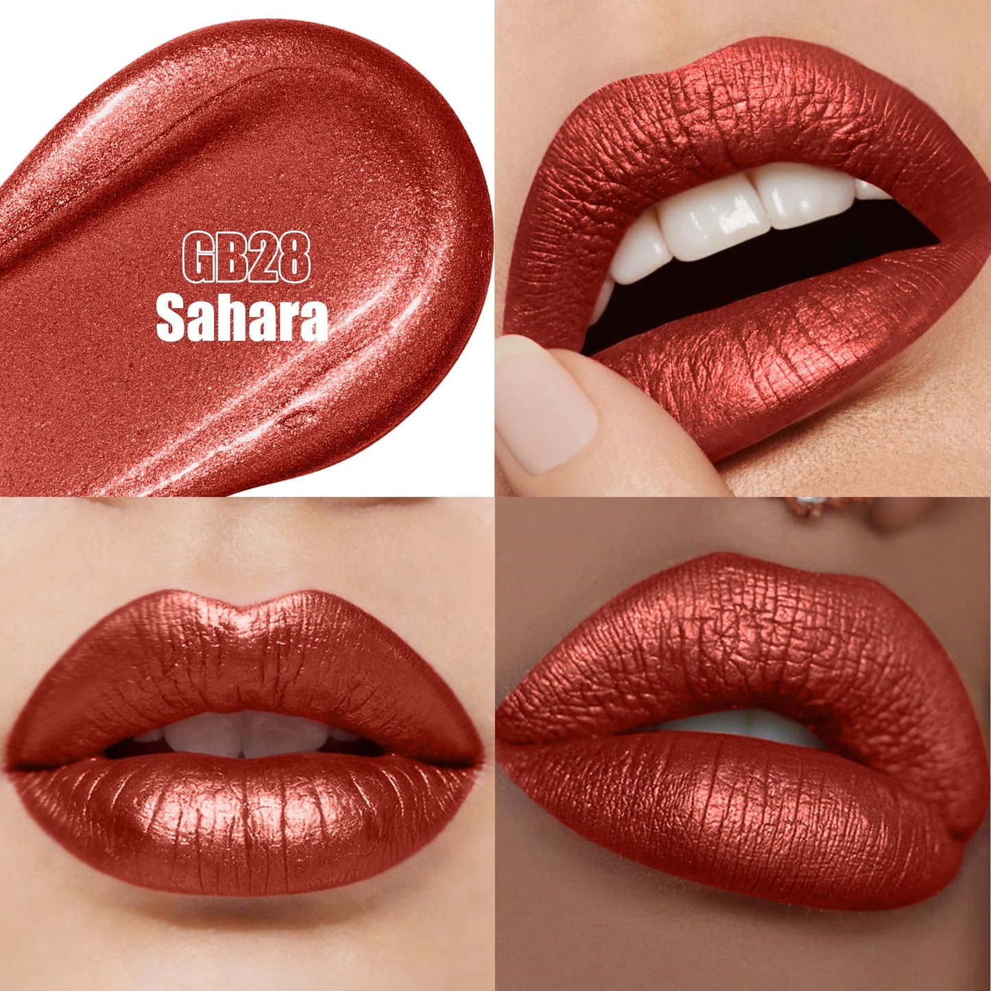Brown Metallic Lipstick and Lip Liner Combo Glitter Lipsticks for Women