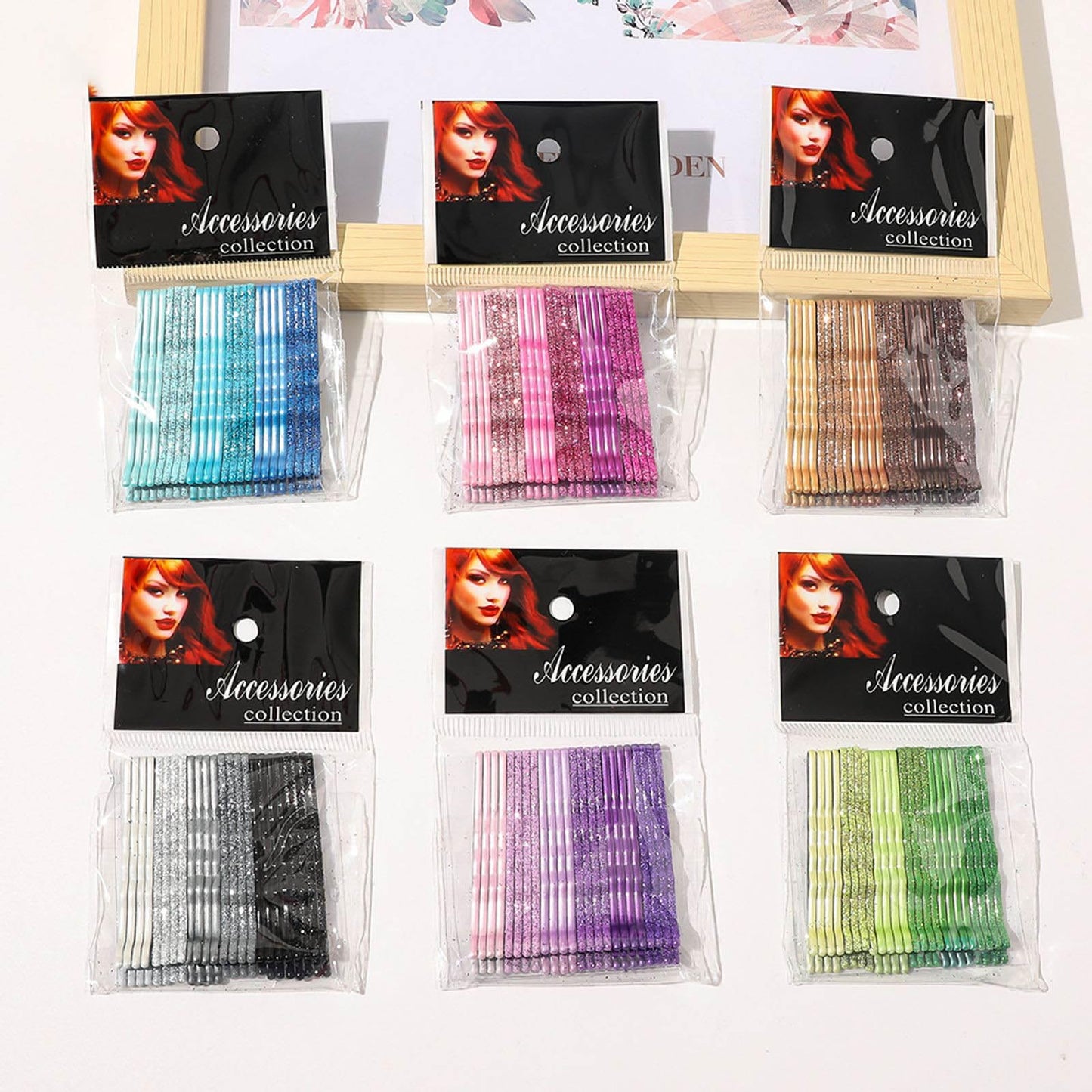 Colorful Side Hairpins 144PCS Metallic Gradient Colorful 36Color Shiny Hair Pins Barrettes 2.36'' Hairpins Bobby Pins for Thick Hairstyles All Ages Fashion Women