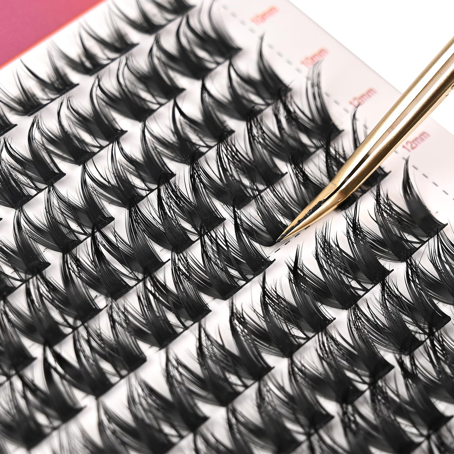 Wleec Beauty Wide Eye Lash Clusters Eyelash, 96PCS DIY Lash Extensions, Individual Lashes Cluster D Curl Eyelash Extensions Wide Band (LC08, Mix 8-16mm)