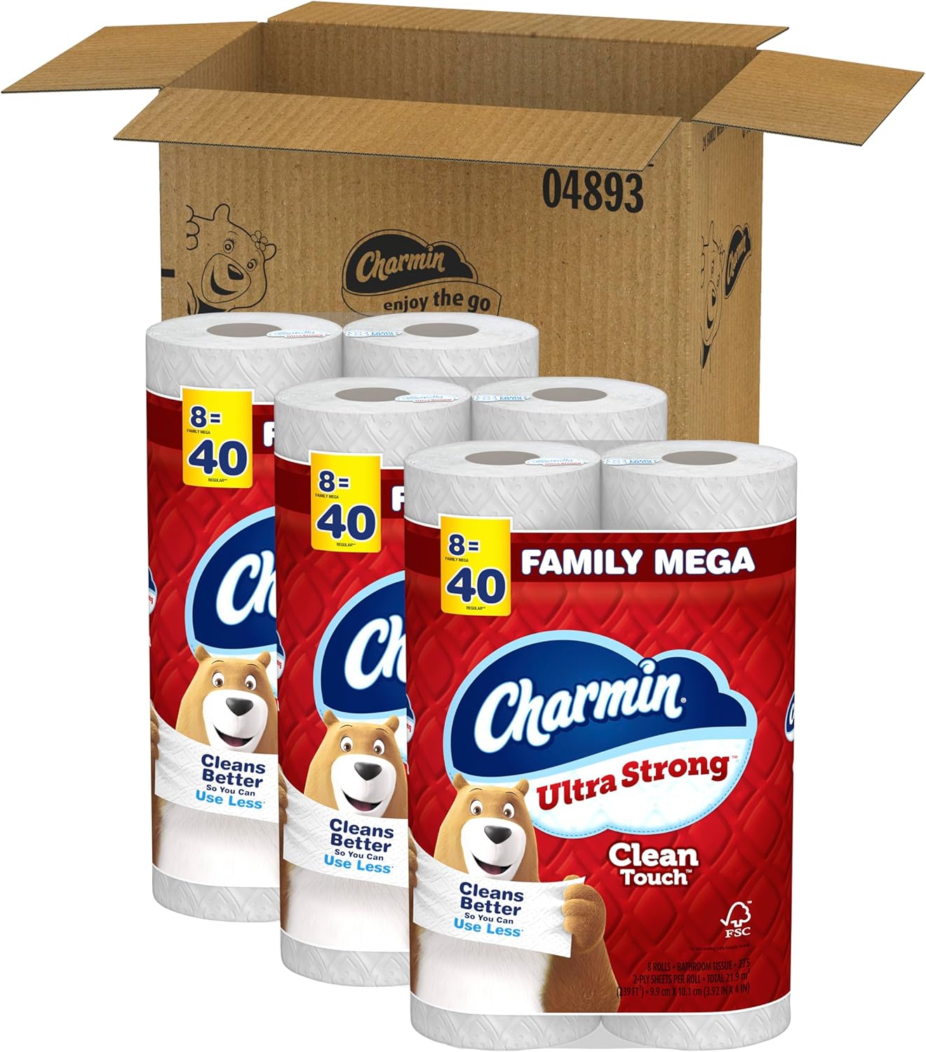 Charmin Ultra Strong Toilet Paper - 24 Mega Rolls | 120 Regular Rolls, Soft & Durable