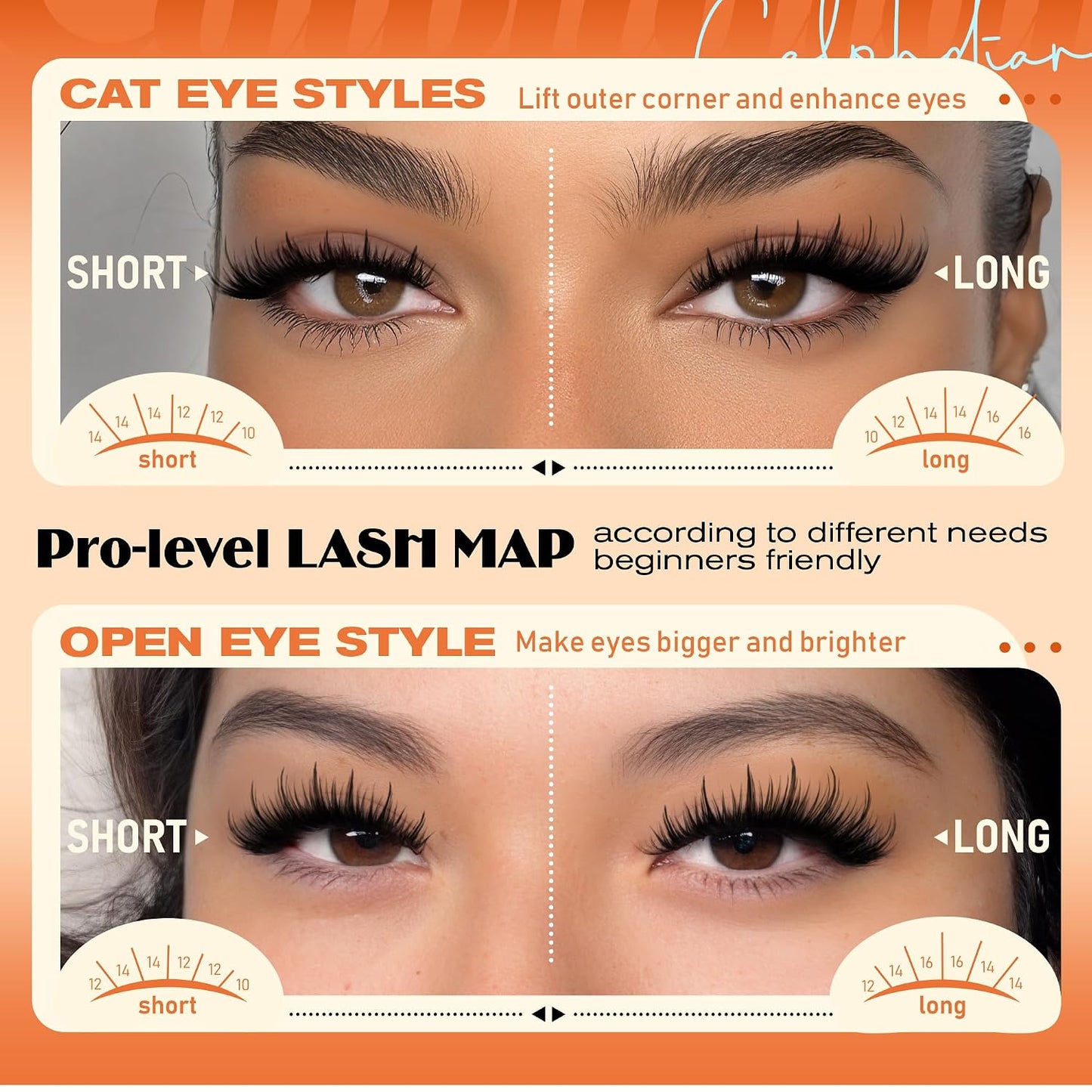 Manga Lash Clusters - Wispy Spiky Volume Eyelash Extensions | Weightless 10-16mm Individual Lashes for DIY Cat Eye Looks