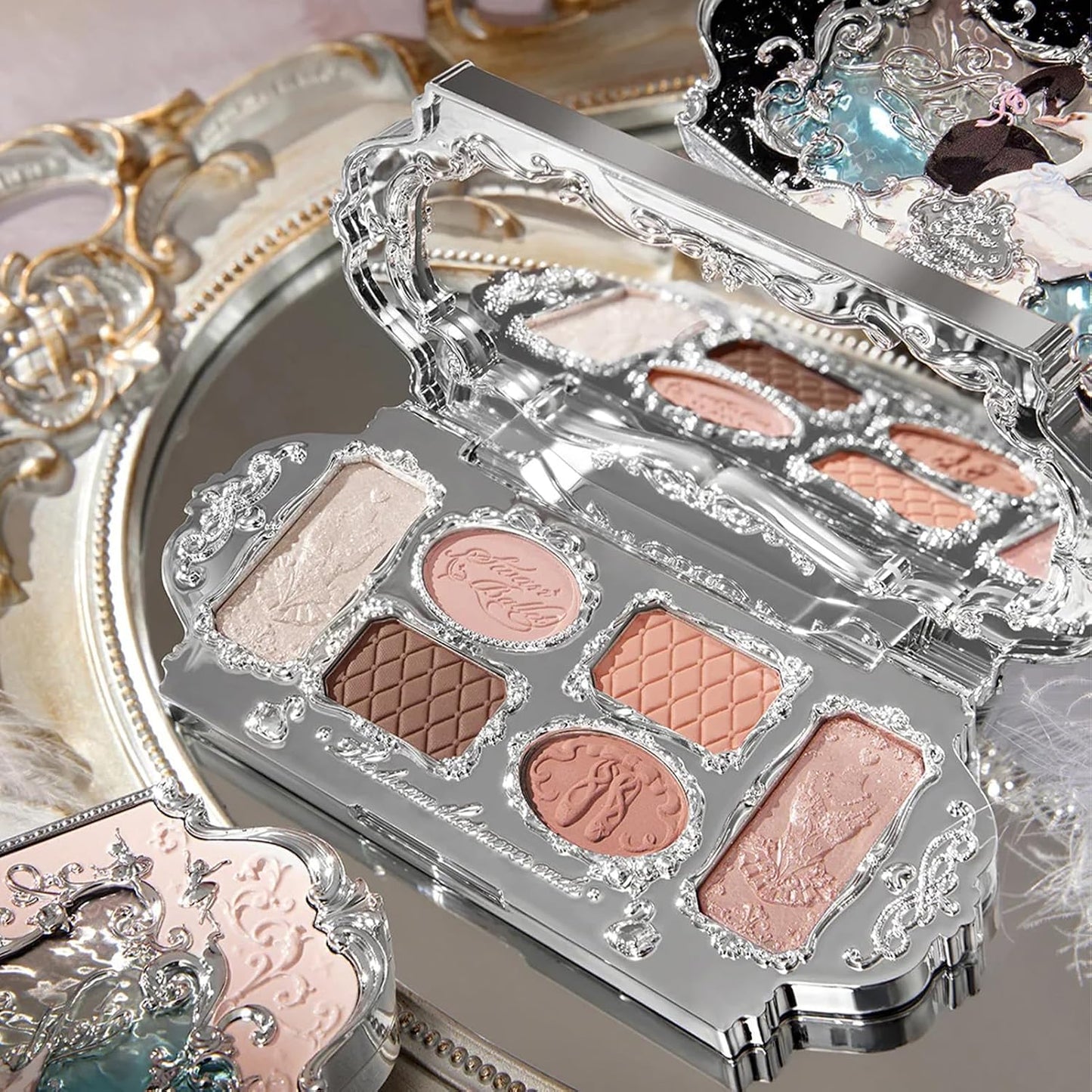 Swan Ballet Six-Color Makeup Palette - Neutral Pink Shades with 4 Matte & 2 Shimmer | 0.23 Oz