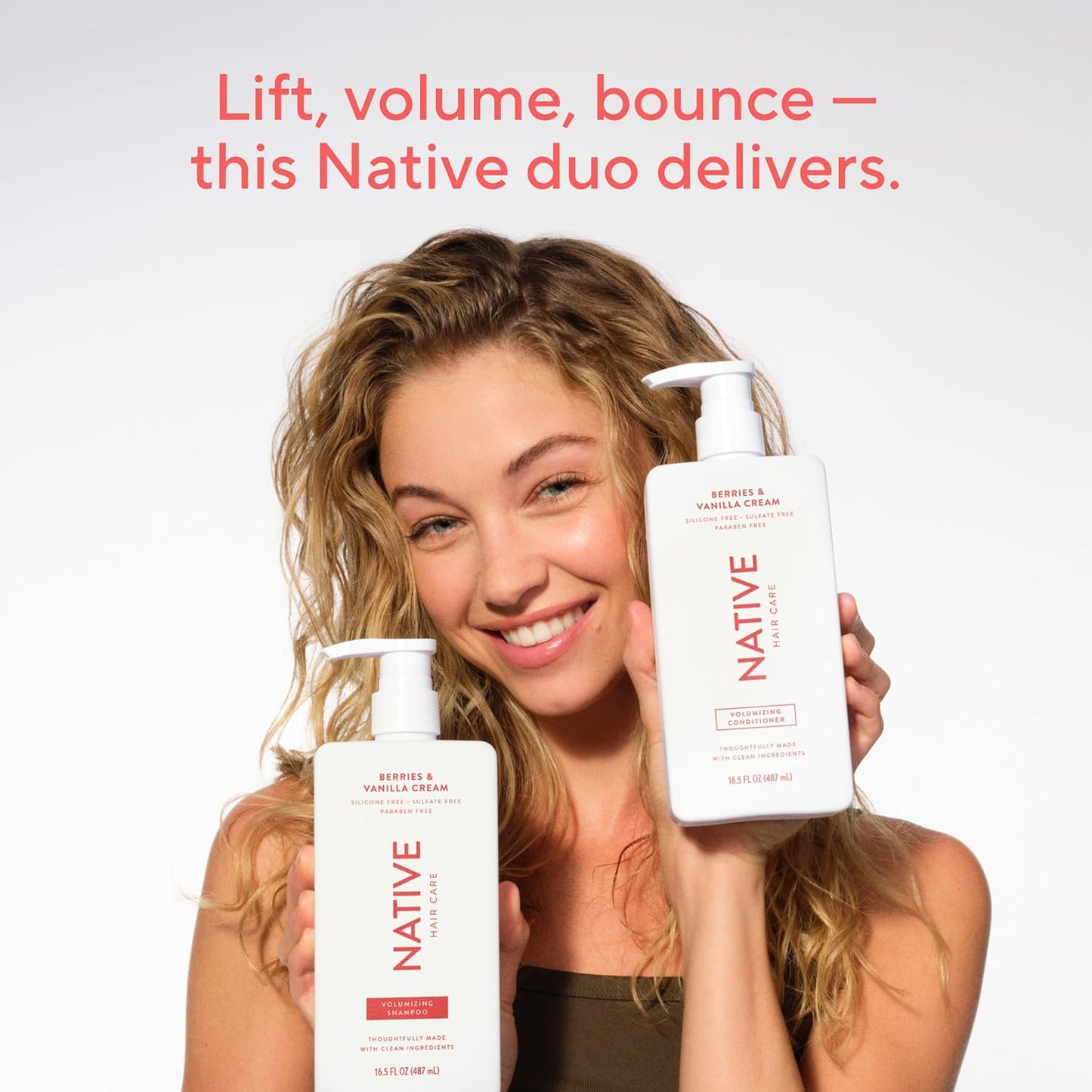 Native Volumizing Shampoo - Berries & Vanilla Cream | 16.5 fl Oz for Full-Bodied Hair