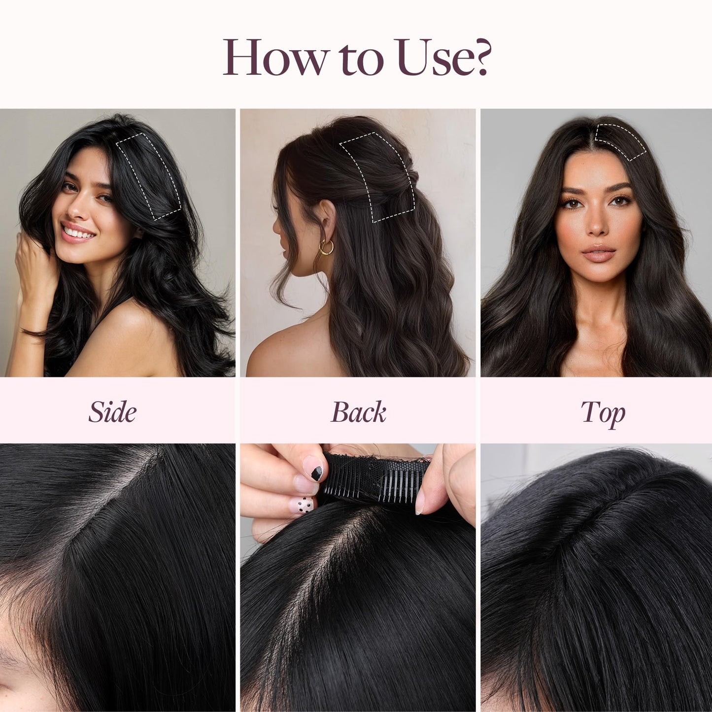GOO GOO Scalp Hair Fill Ins, Clip in Hair Extensions, Human Hair Pieces for Women With Thinning Hair, 16/22 Light Blonde Highlighted Golden Blonde, 14inch 30g 4Pcs