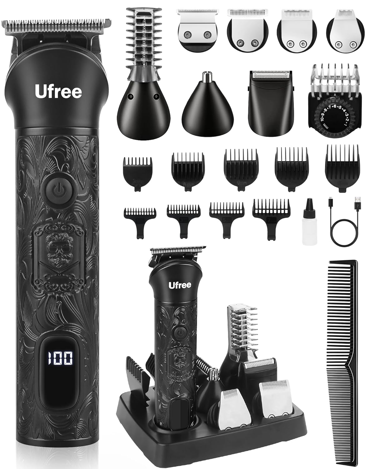 Beard Trimmer for Men - 7-in-1 Electric Grooming Kit | Cordless Hair Clippers for Mustache, Body & Facial Hair