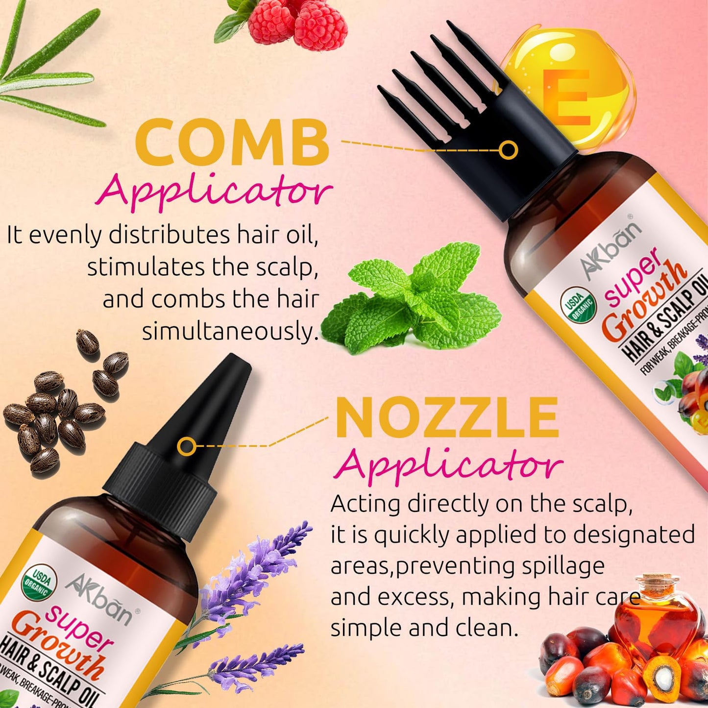 Super Blend of Pure Rosemary Oil for Hair Growth with Black Castor, Batana, Argan, Jojoba, Infused with Keratin & Biotin, Blend Scalp and Hair Oil for Hair Strengthening, Moisture, Shine, Protection