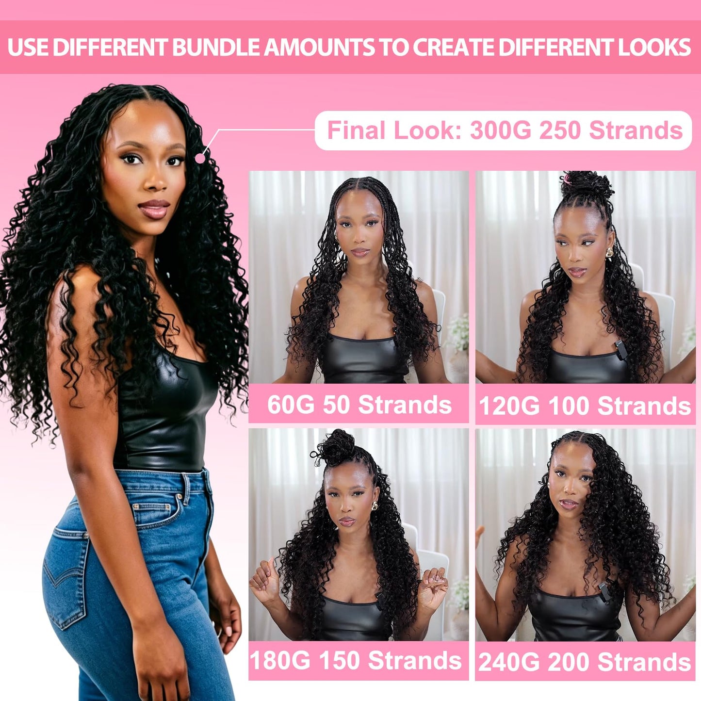 Burmese Curly Crochet Human Hair Bundles 20 Inch 60g 50 Strands Pre Separated Invisible Miracle Knots Feather Crochet Hair for Black Women Lightweight Reusable Feathered Crochet Human Hair Extensions