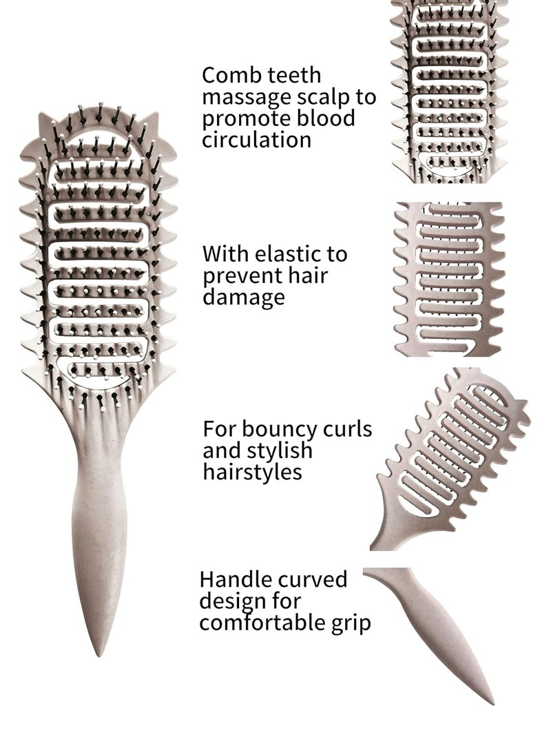 Curl Defining Brush - Vented Hair Brush for Detangling & Styling | Off White
